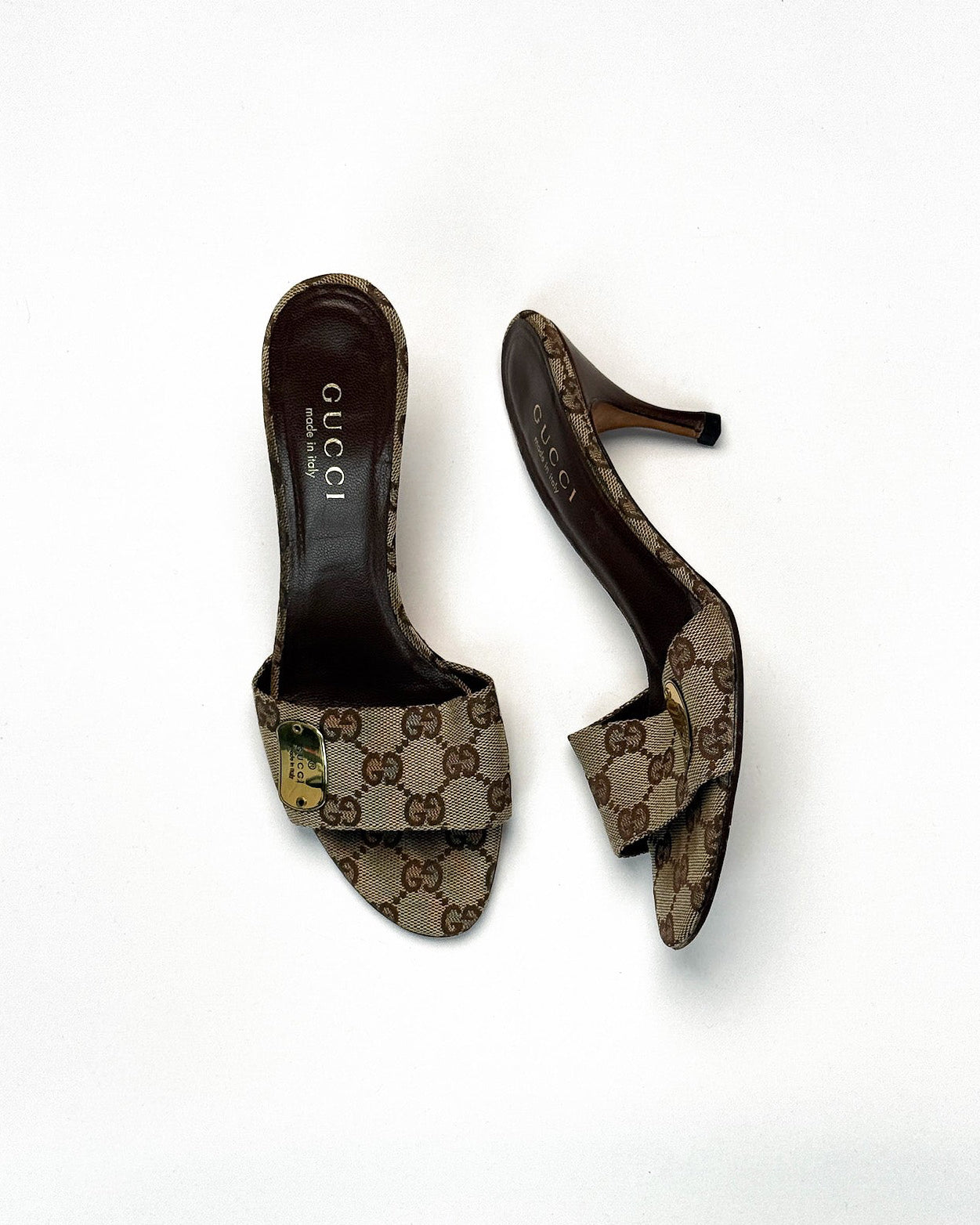Gucci Monogram Tag Mules • EU 36.5