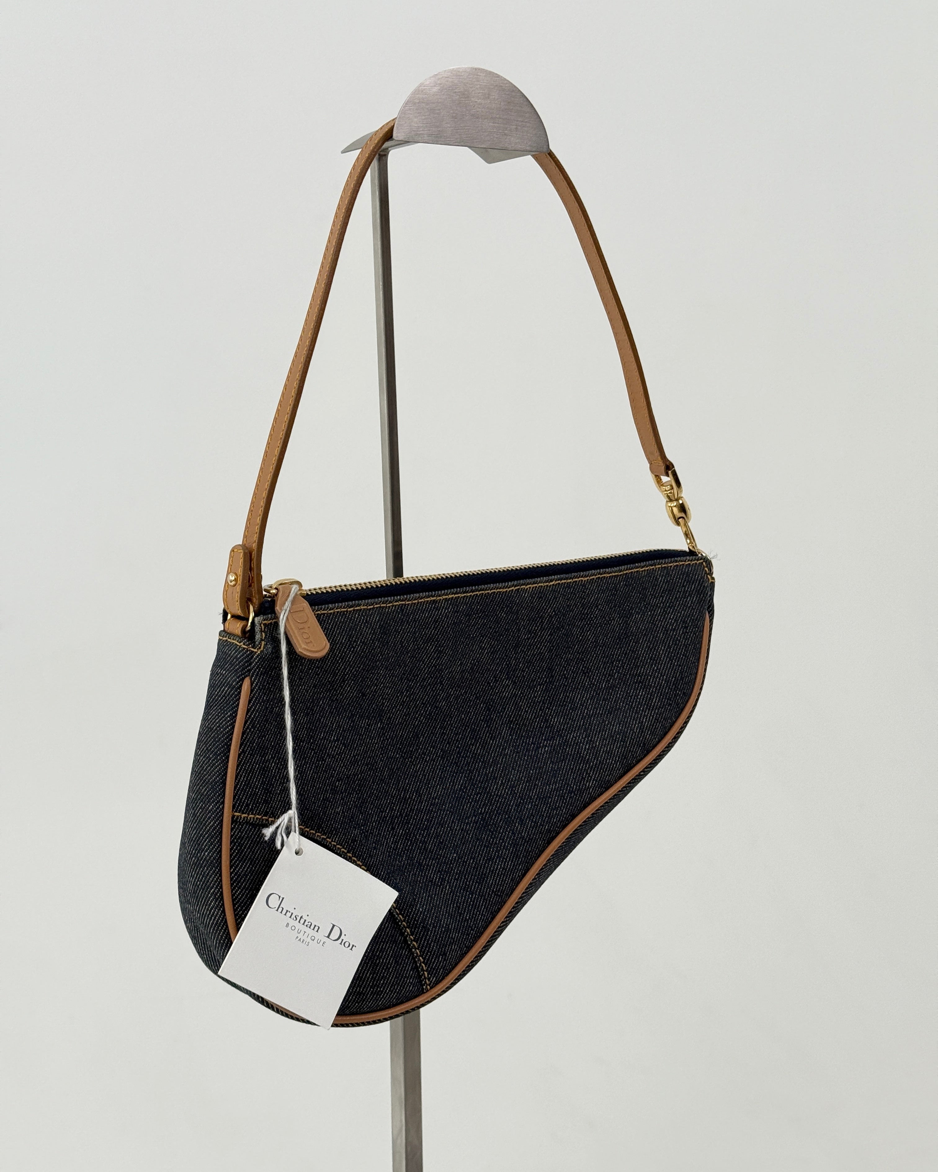 Dior Mini Denim Saddle Bag