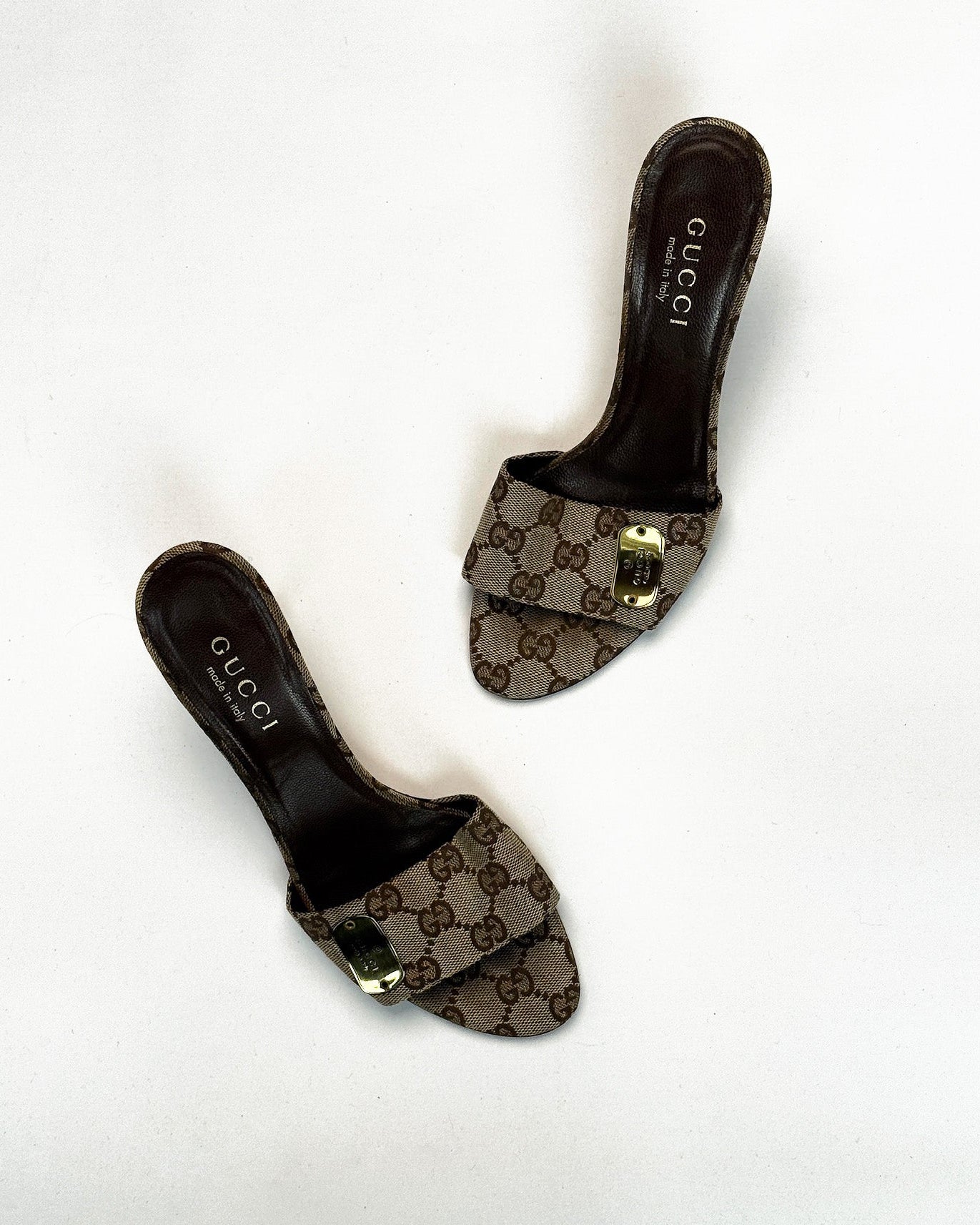 Gucci Monogram Tag Mules • EU 36.5