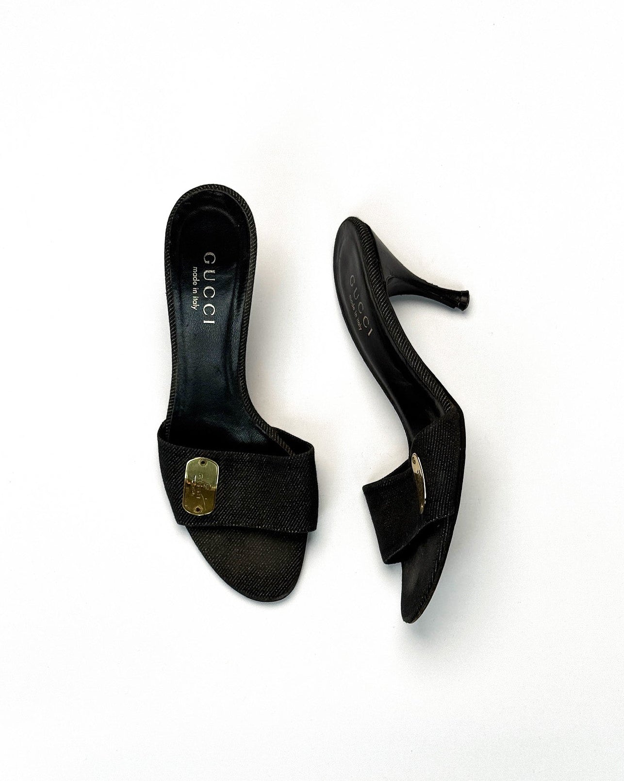 Gucci Denim Tag Mules • EU 37