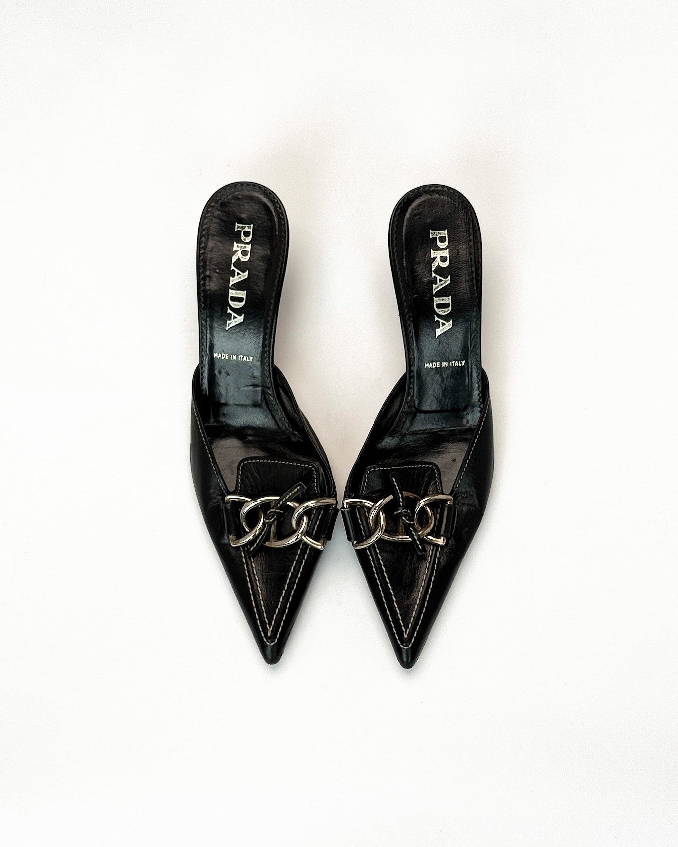 Prada Chain Buckle Mules • EU 37