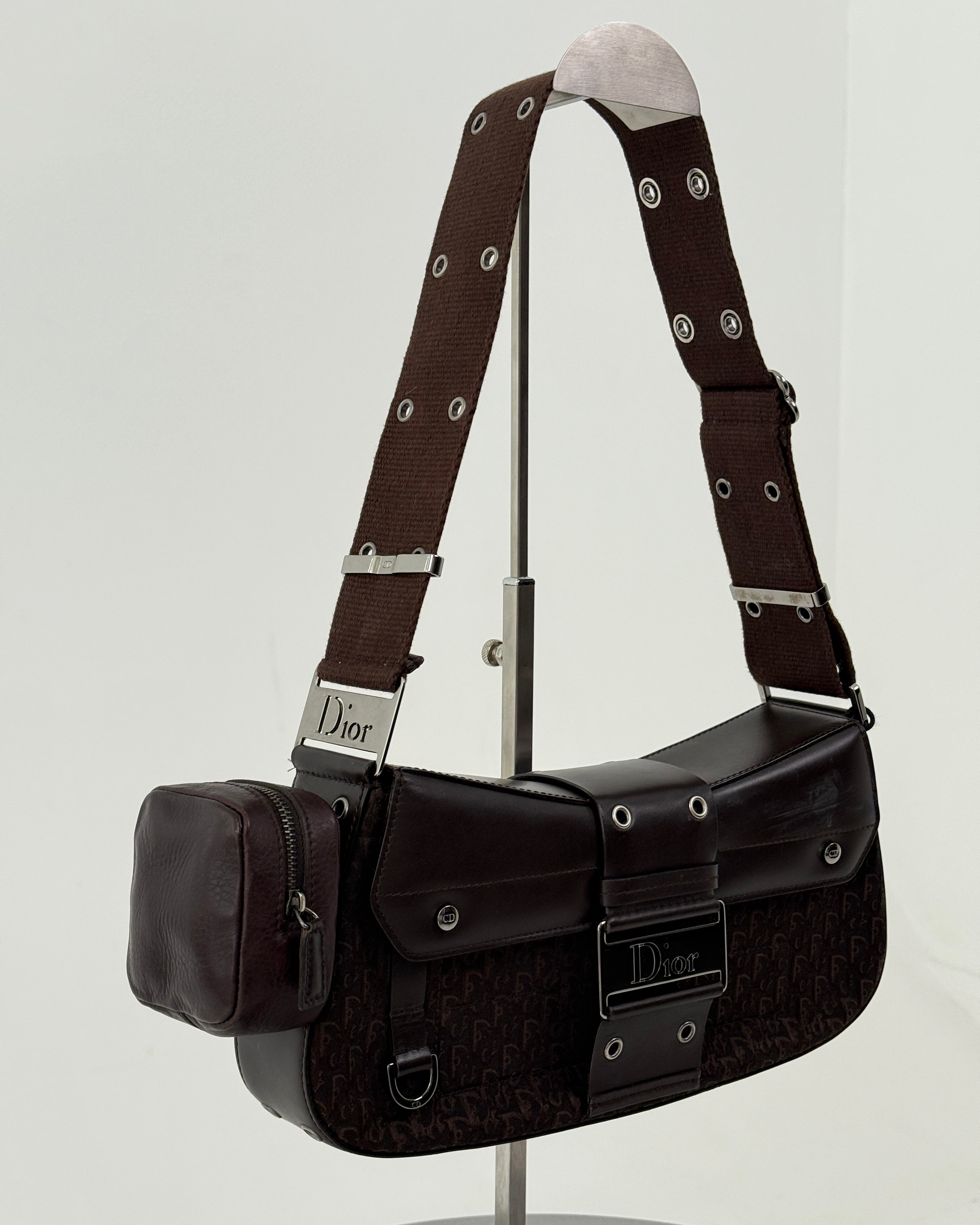 Dior Chocolate Brown Monogram Columbus Bag
