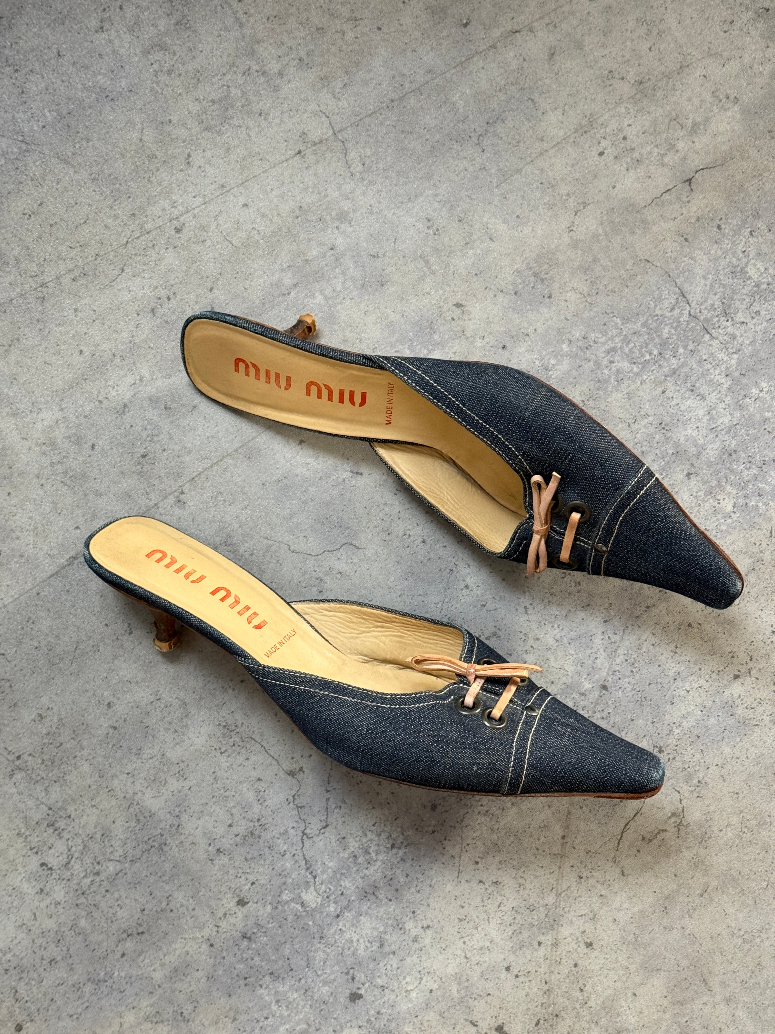 Miu Miu Denim Kitten Heels • EU 40.5