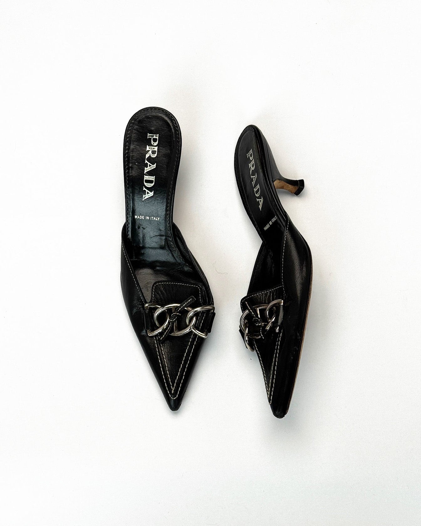 Prada Chain Buckle Mules • EU 37