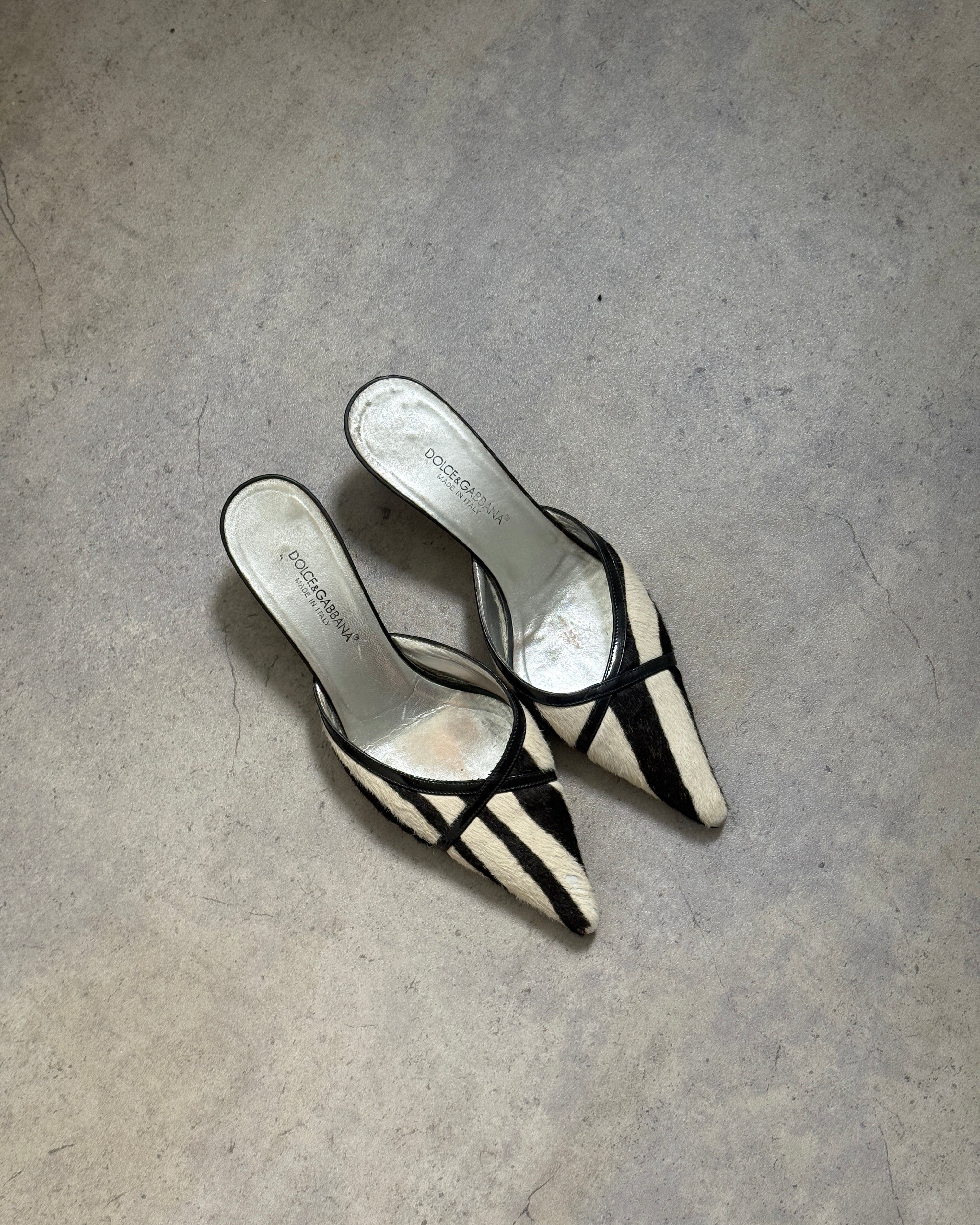 Dolce & Gabbana Zebra Mules • EU37.5