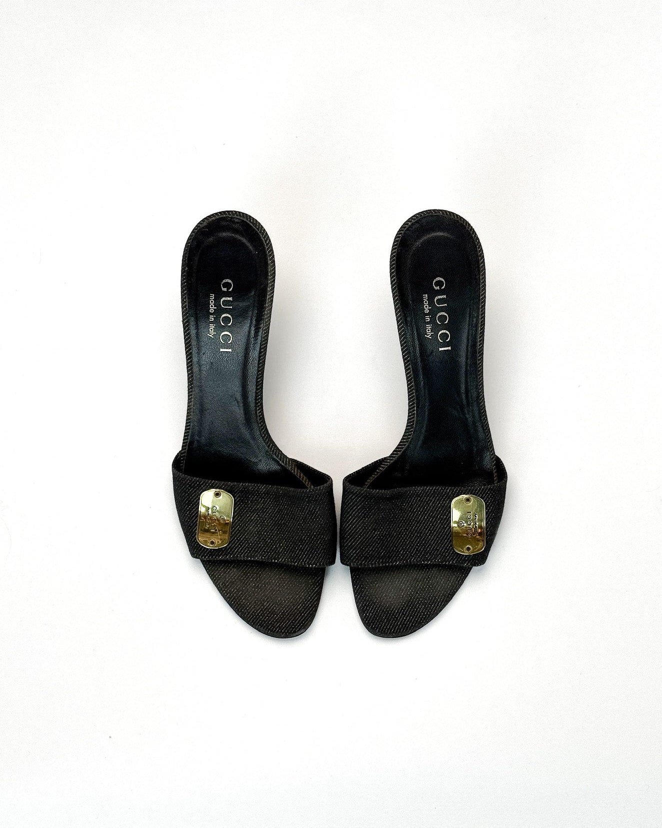 Gucci Denim Tag Mules • EU 37