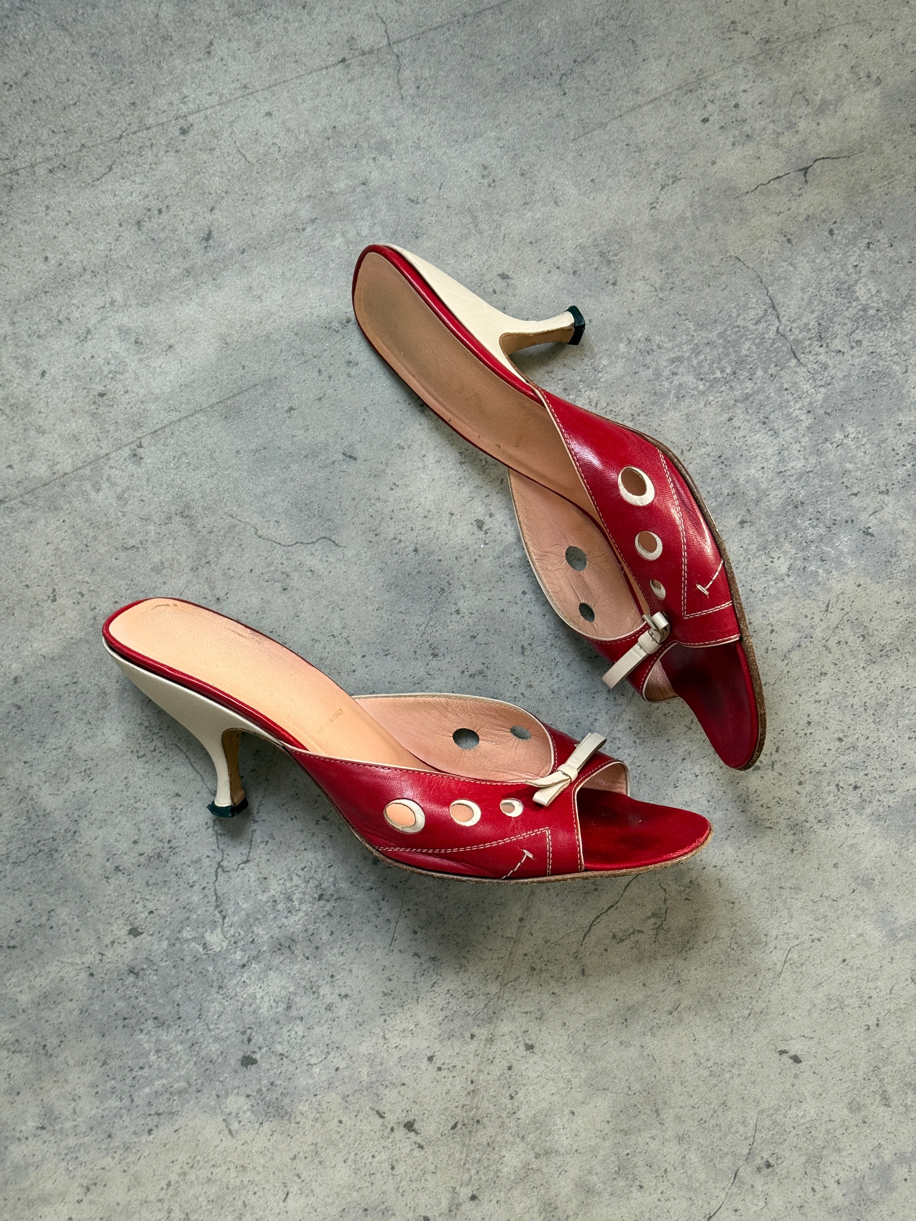 Prada Bow Cut Out Mules • EU 40
