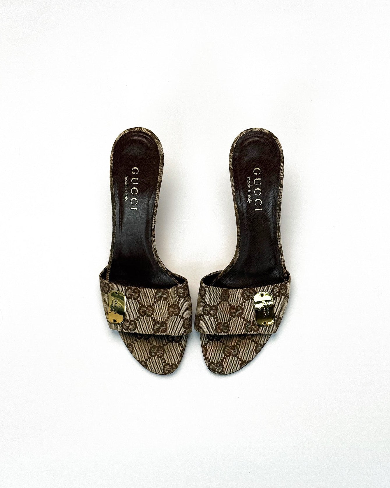 Gucci Monogram Tag Mules • EU 36.5