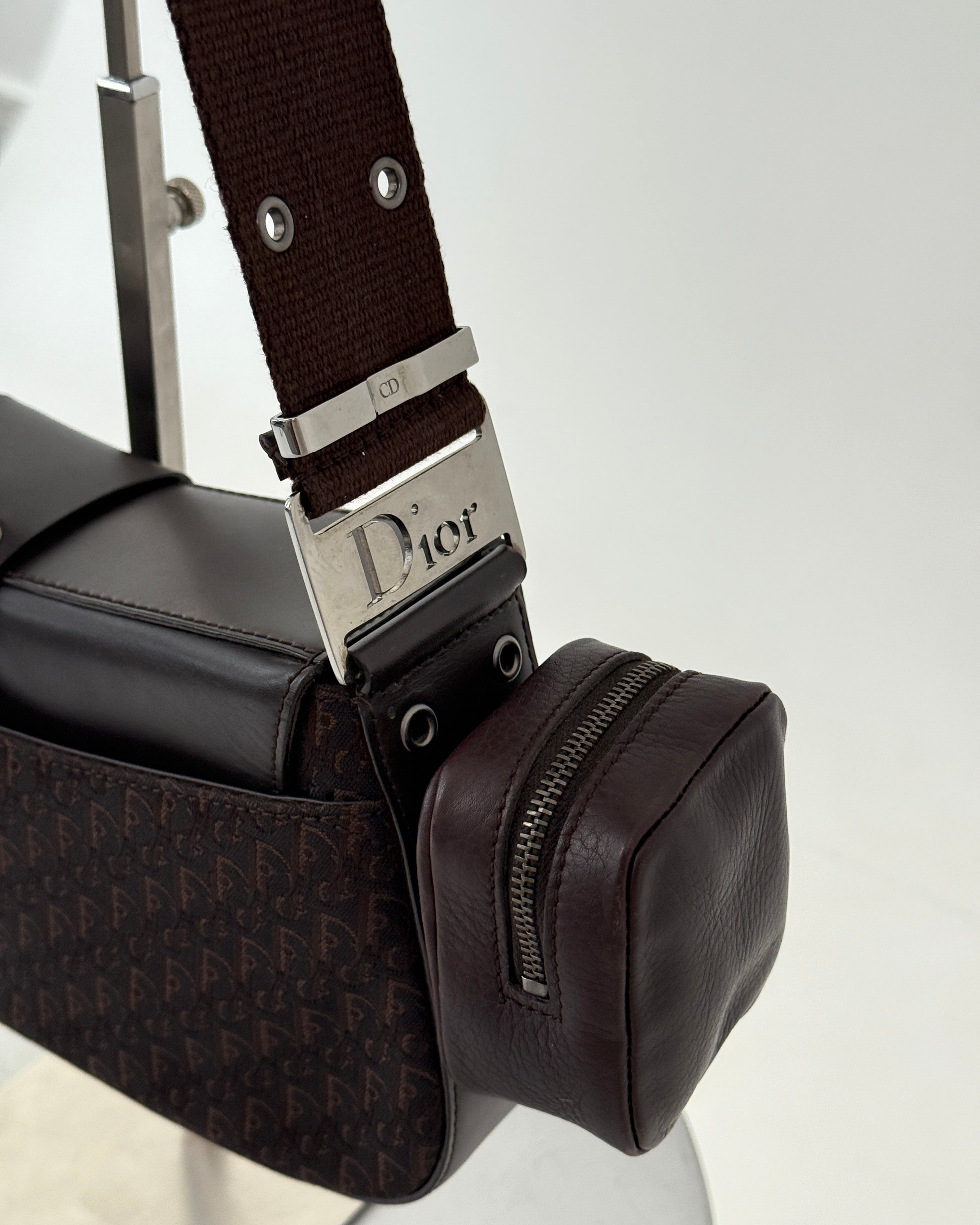 Dior Chocolate Brown Monogram Columbus Bag