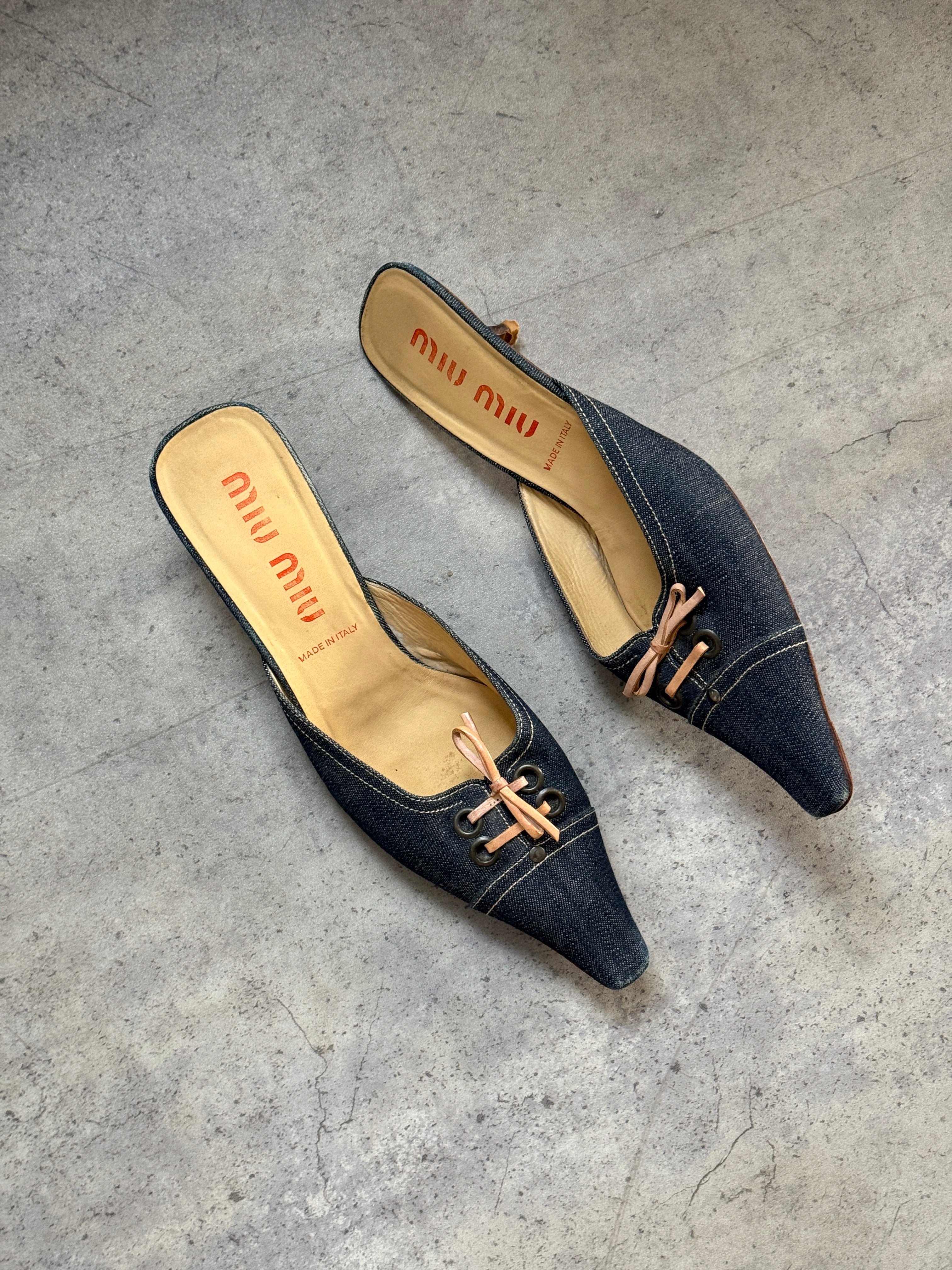 Miu Miu Denim Kitten Heels • EU 40.5