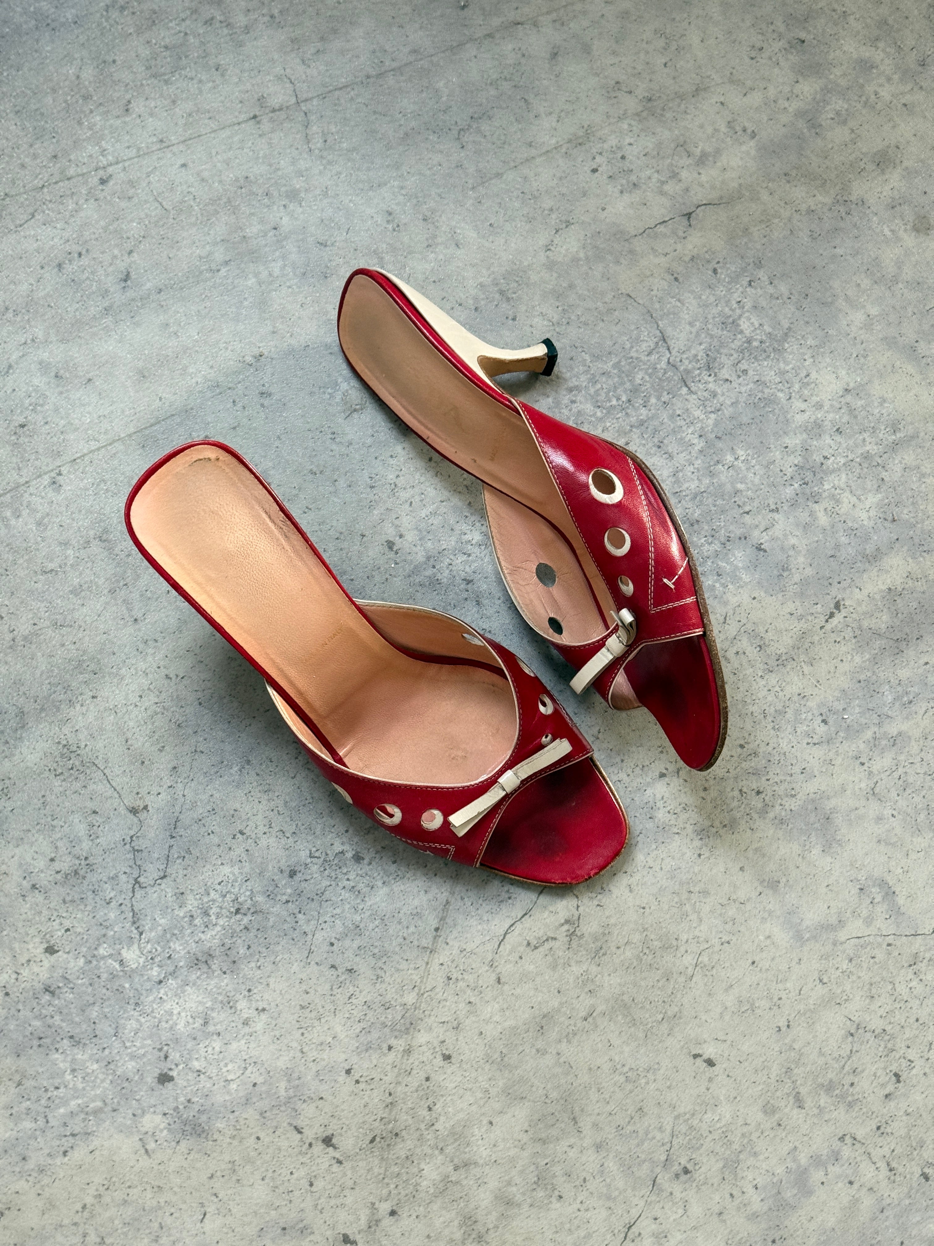 Prada Bow Cut Out Mules • EU 40