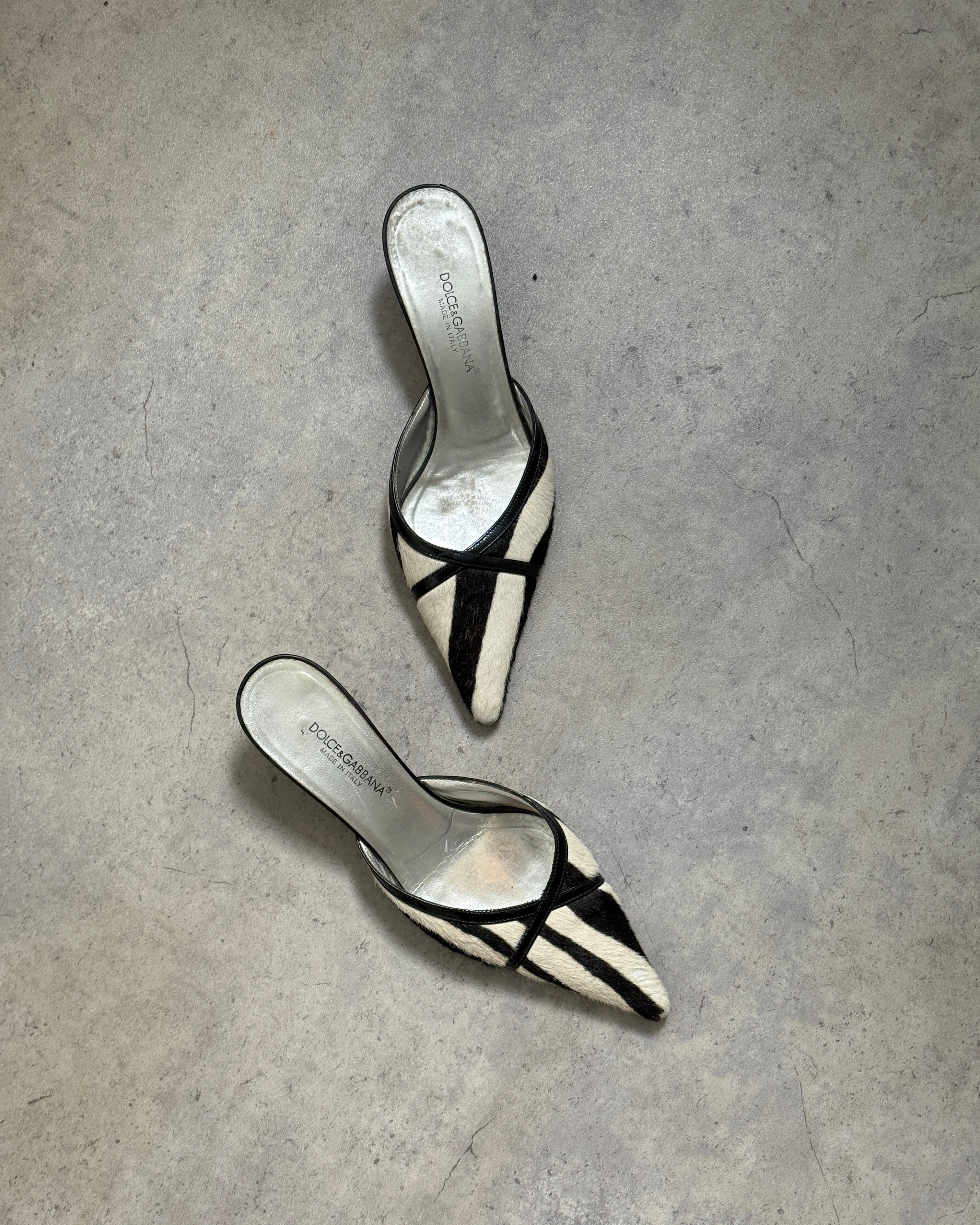 Dolce & Gabbana Zebra Mules • EU37.5