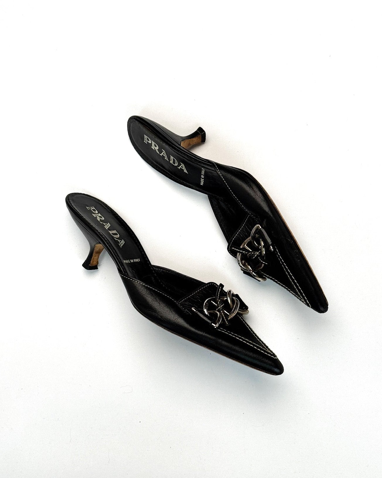 Prada Chain Buckle Mules • EU 37