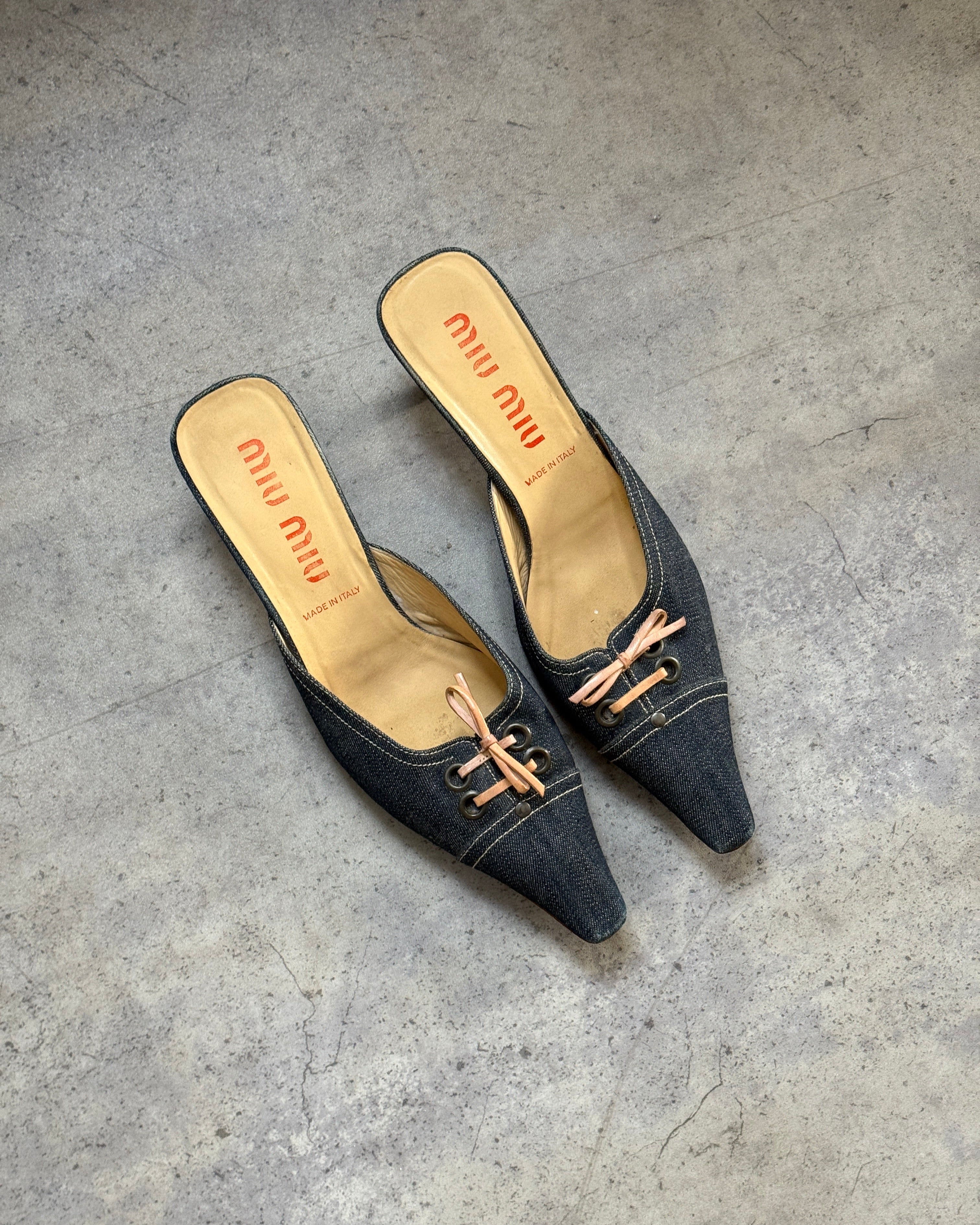 Miu Miu Denim Kitten Heels • EU 40.5