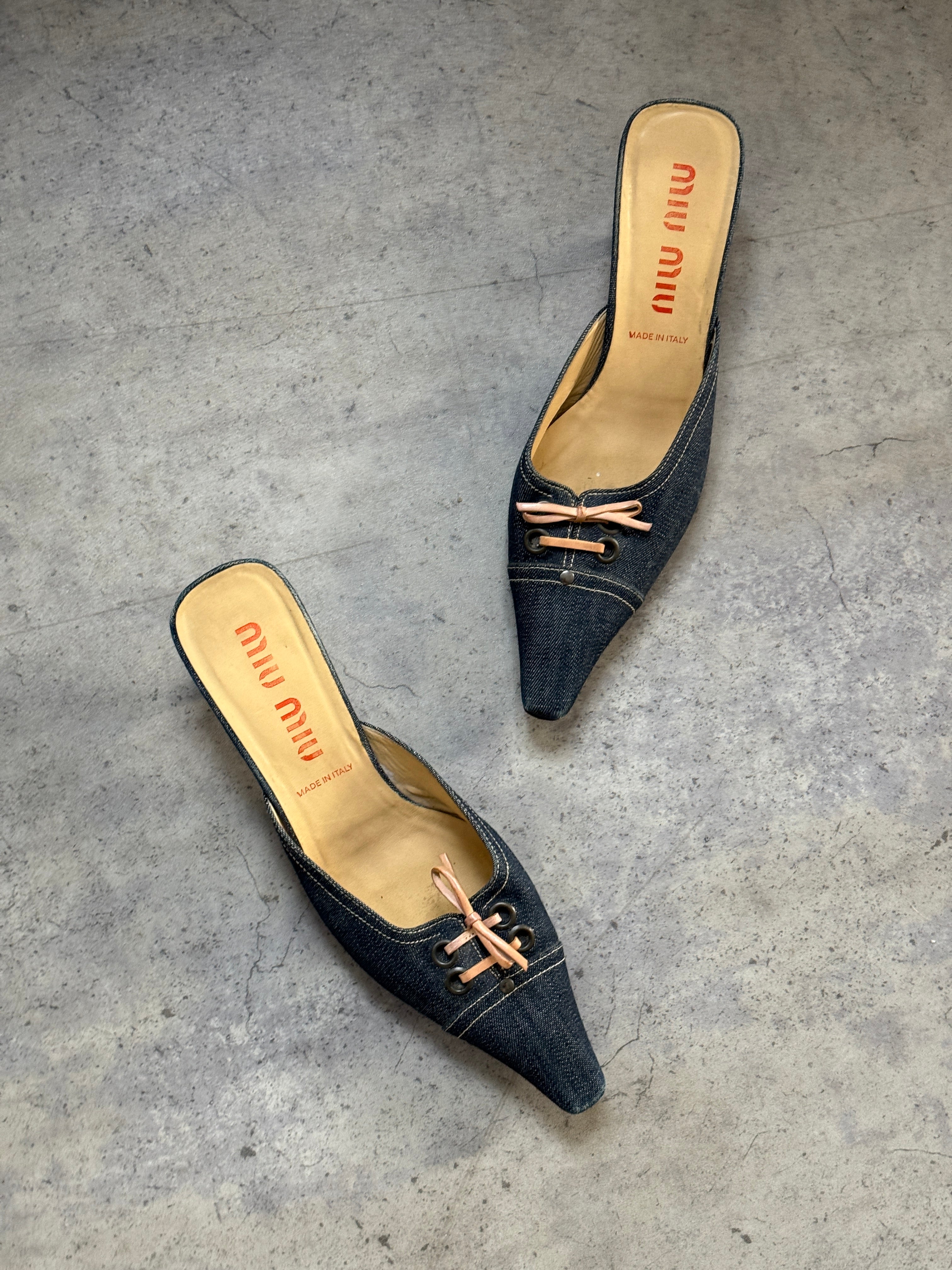 Miu Miu Denim Kitten Heels • EU 40.5
