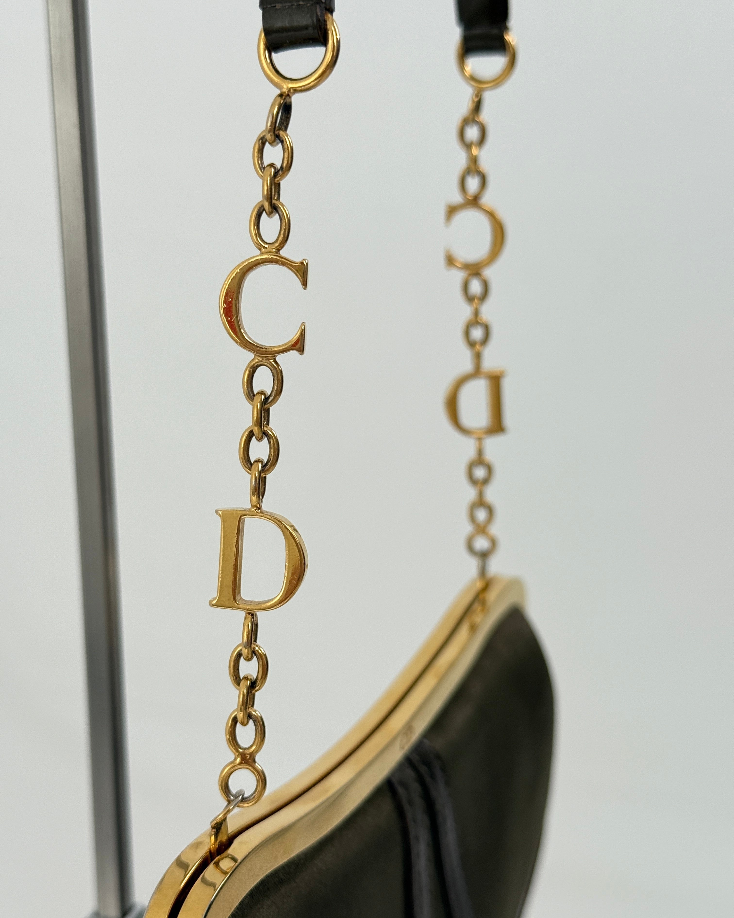 Dior Khaki Satin Mini Saddle Bag