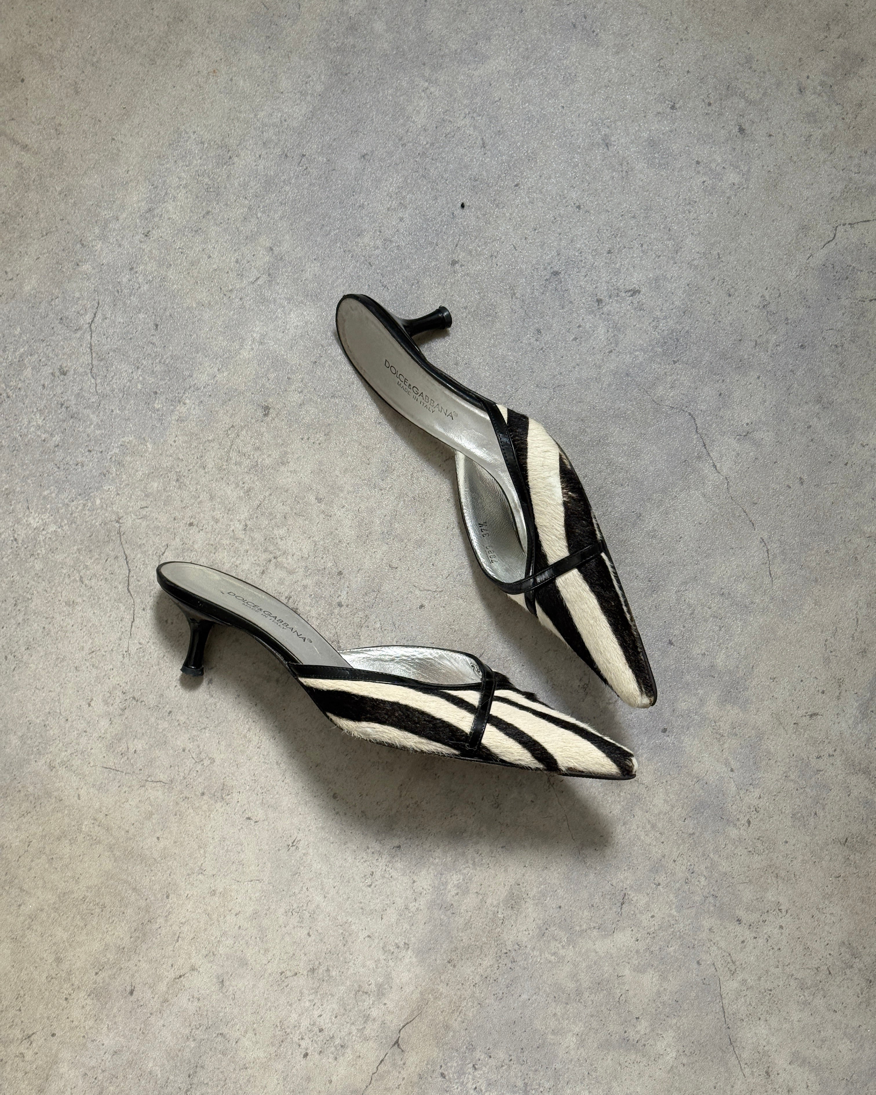 Dolce & Gabbana Zebra Mules • EU37.5