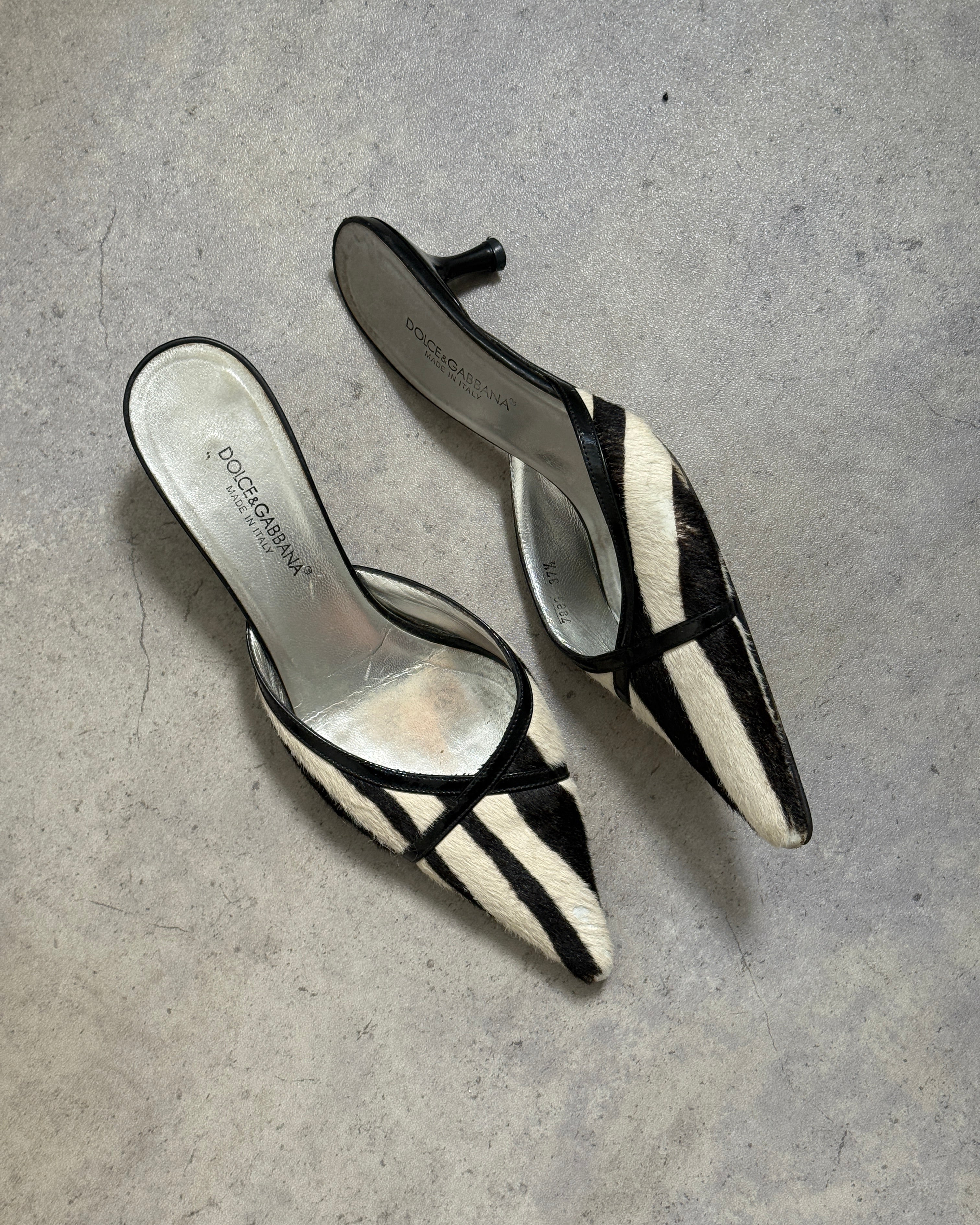 Dolce & Gabbana Zebra Mules • EU37.5