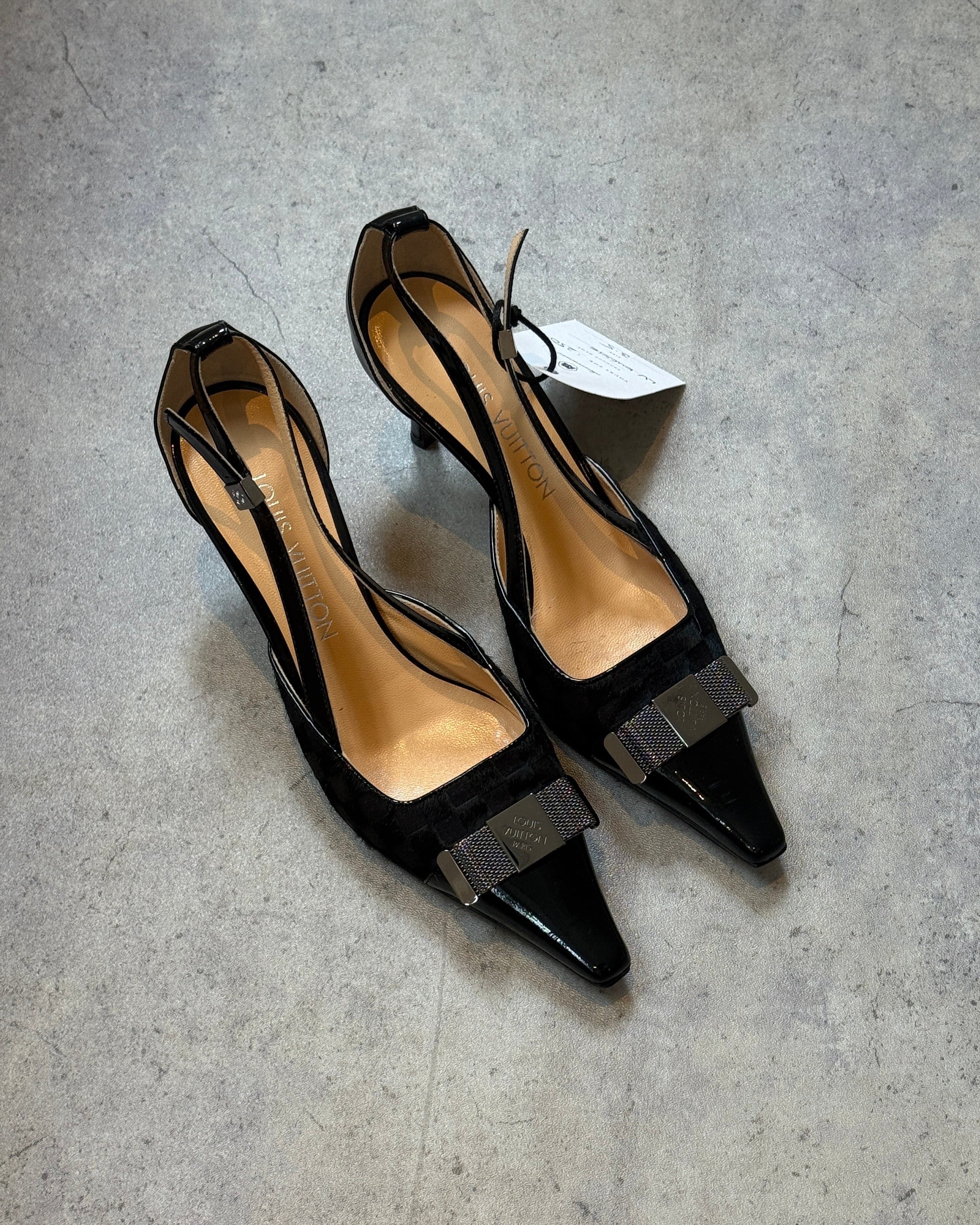 Louis Vuitton Buckle Ponyhair Heels • EU 36.5