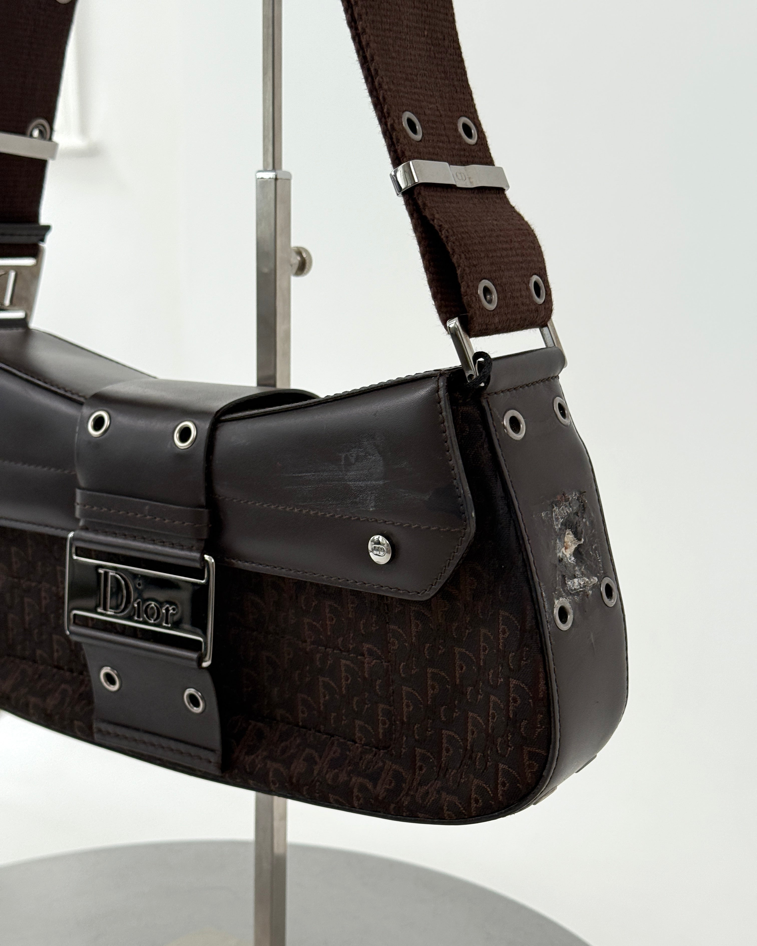 Dior Chocolate Brown Monogram Columbus Bag