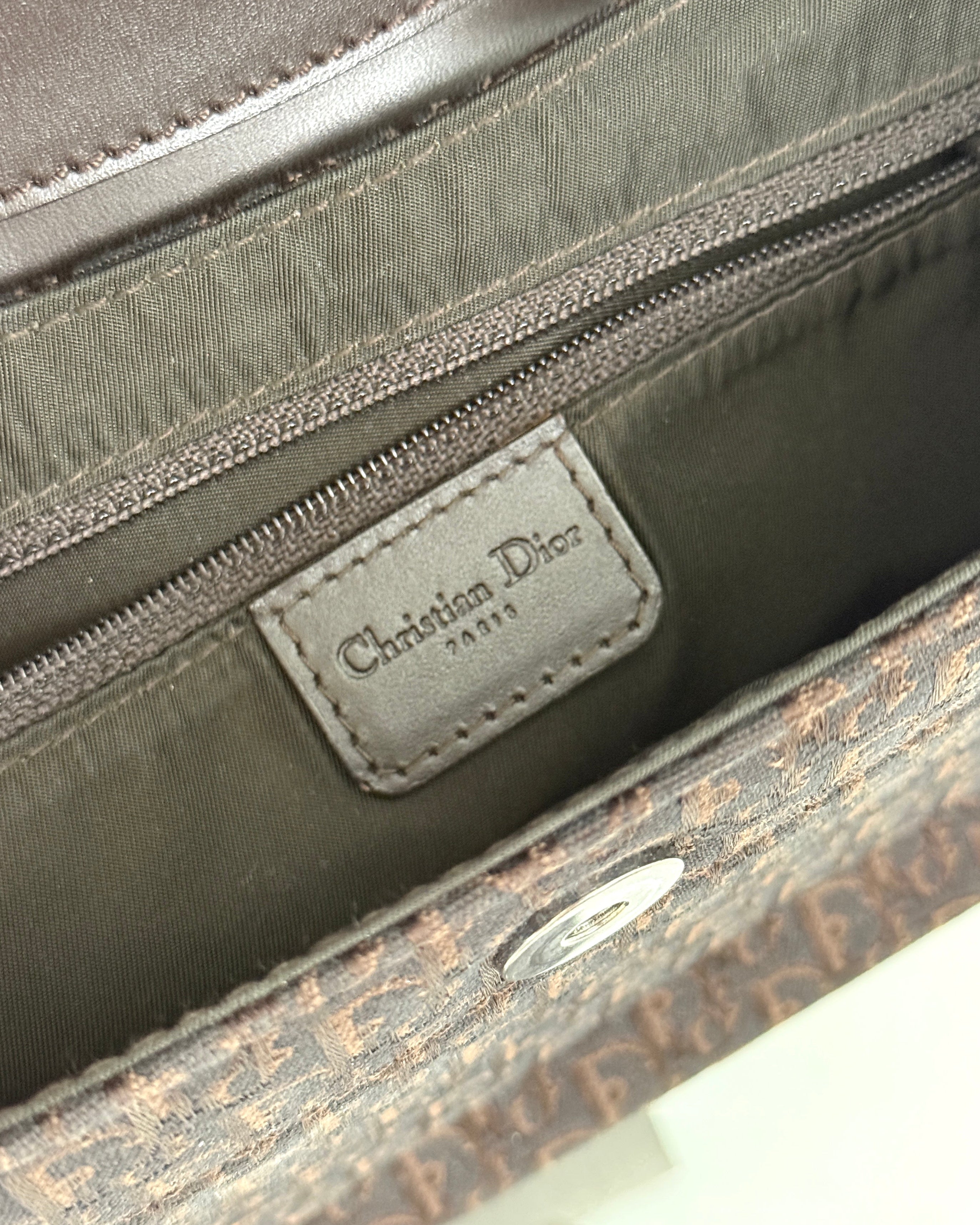 Dior Chocolate Brown Monogram Columbus Bag