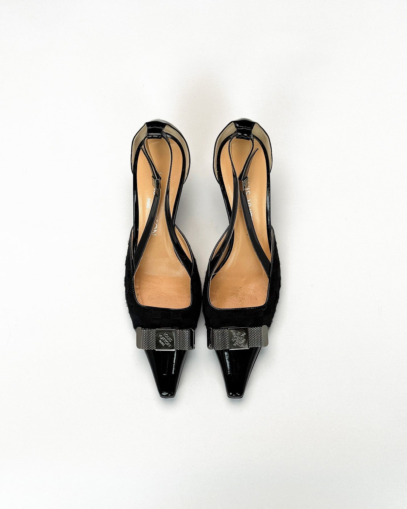 Louis Vuitton Buckle Ponyhair Heels • EU 36.5