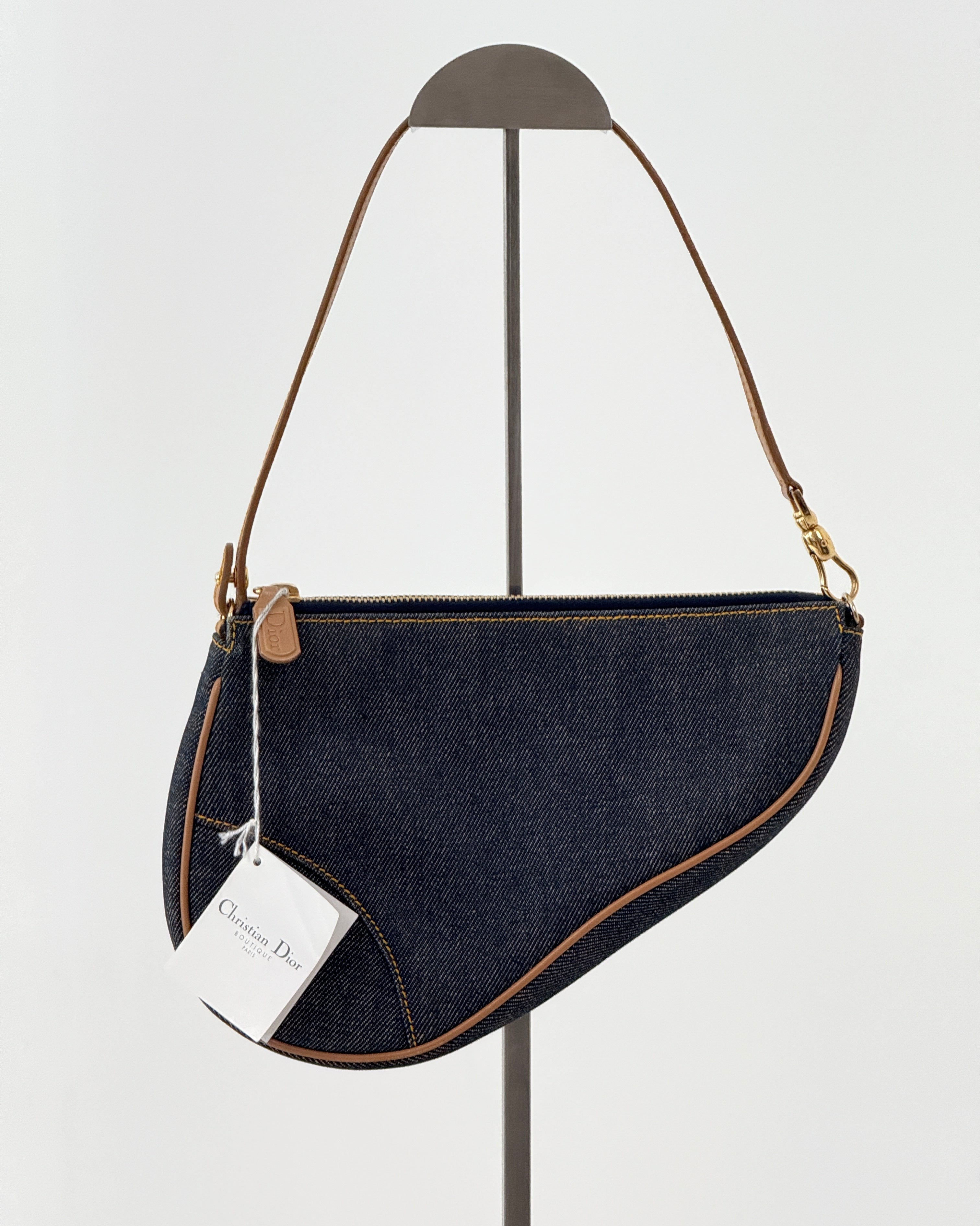 Dior Mini Denim Saddle Bag