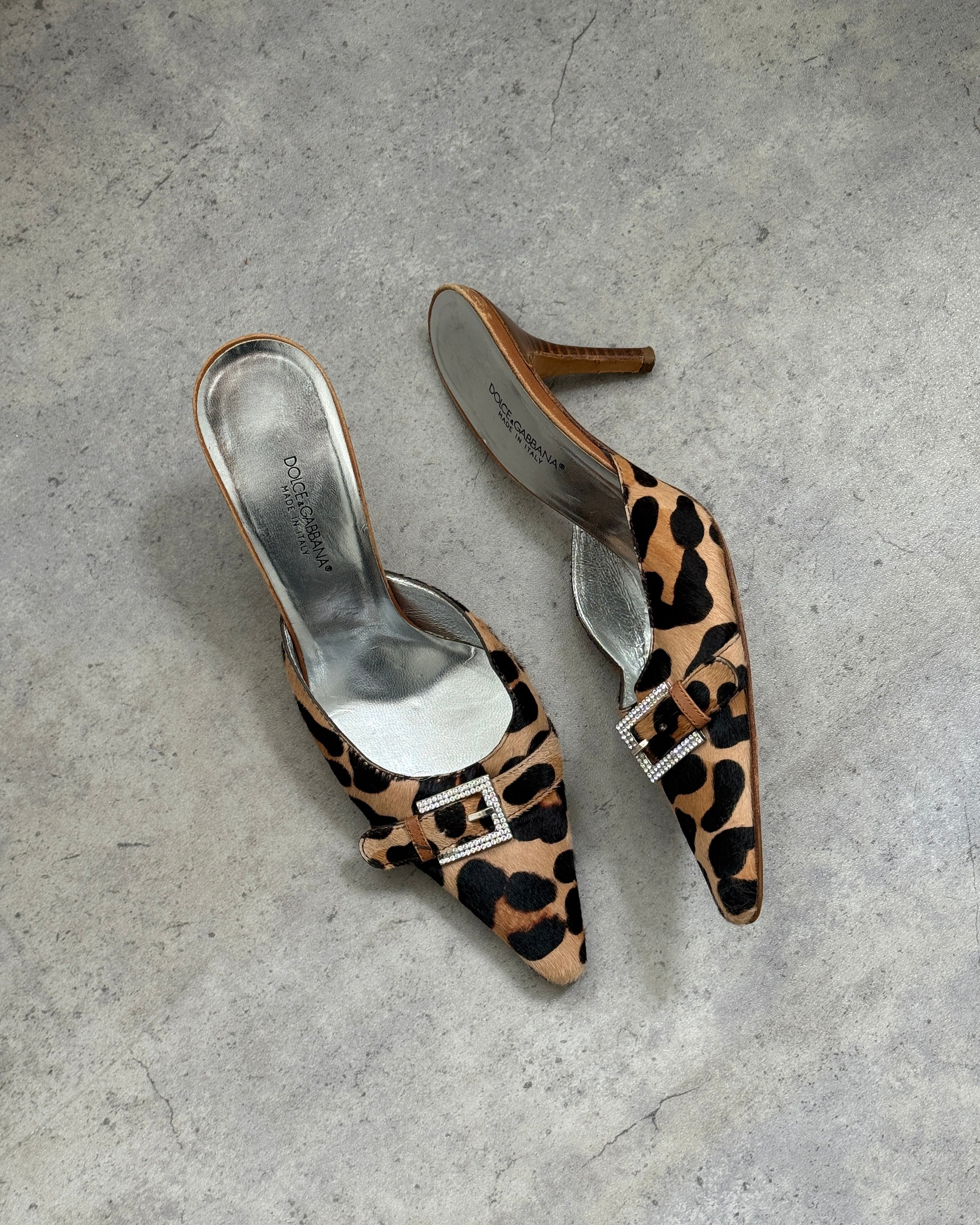 Dolce & Gabbana Leopard Print Mules • EU 37