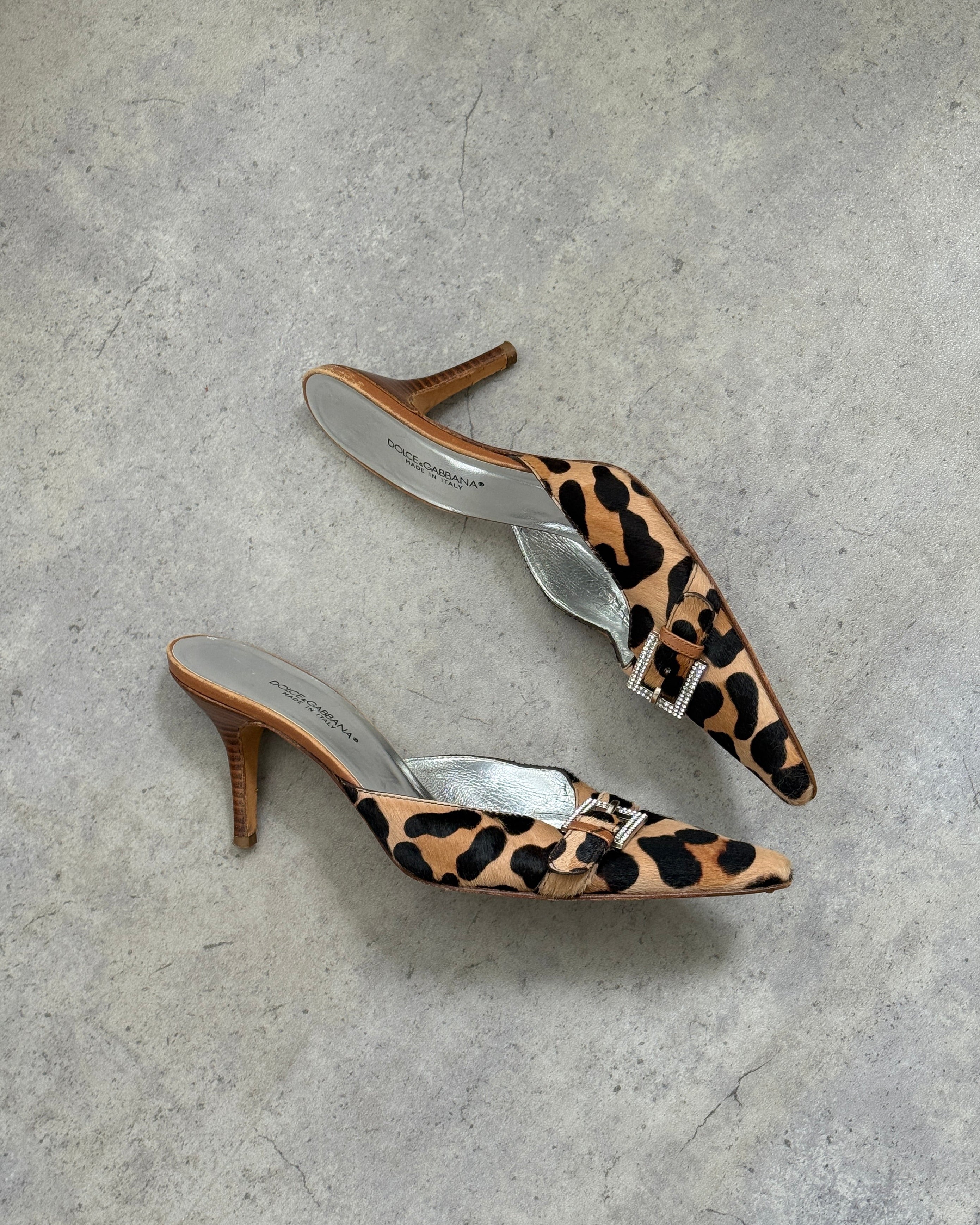Dolce & Gabbana Leopard Print Mules • EU 37