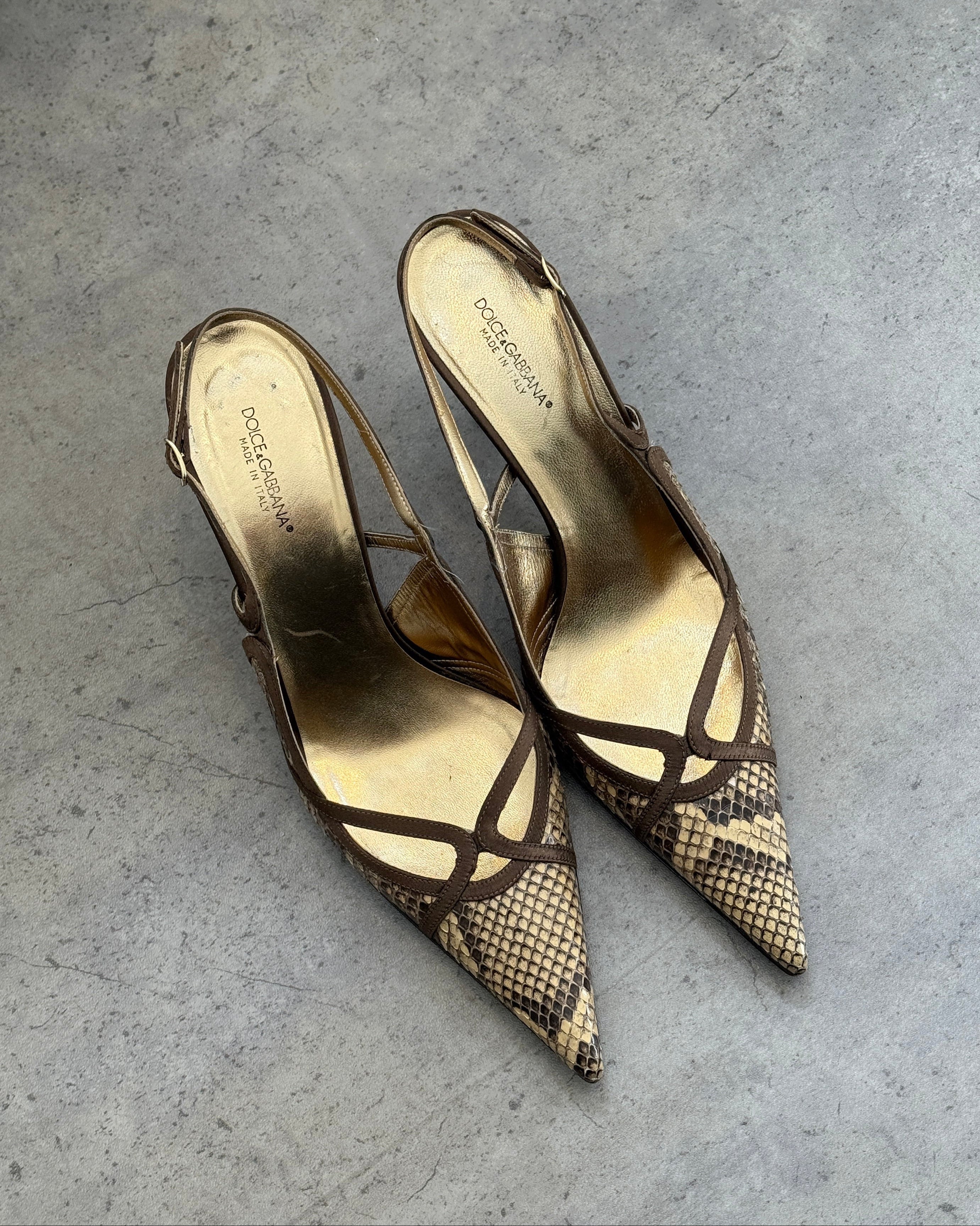 Dolce & Gabbana Snakeskin Slingbacks • EU 40.5
