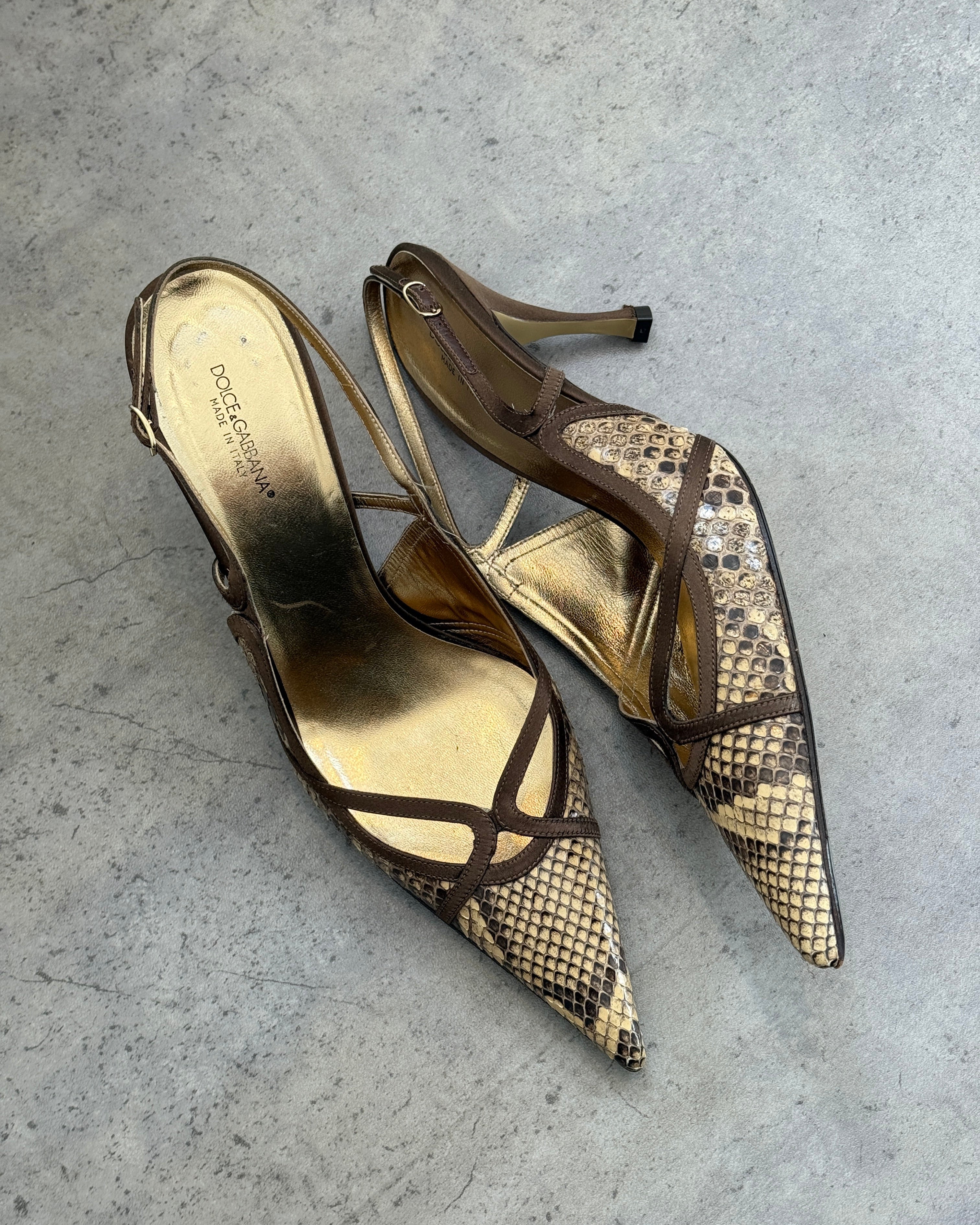 Dolce & Gabbana Snakeskin Slingbacks • EU 40.5