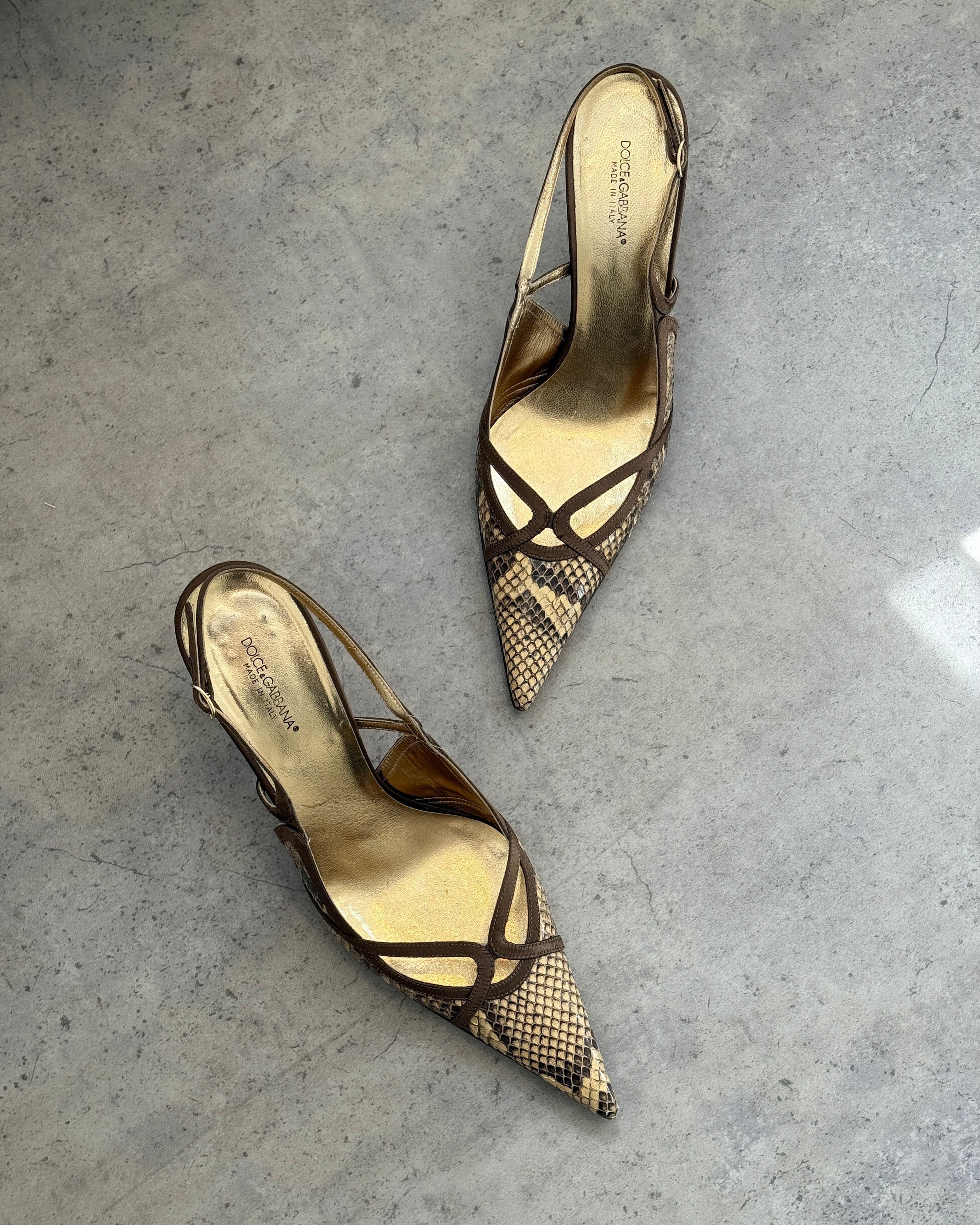 Dolce & Gabbana Snakeskin Slingbacks • EU 40.5