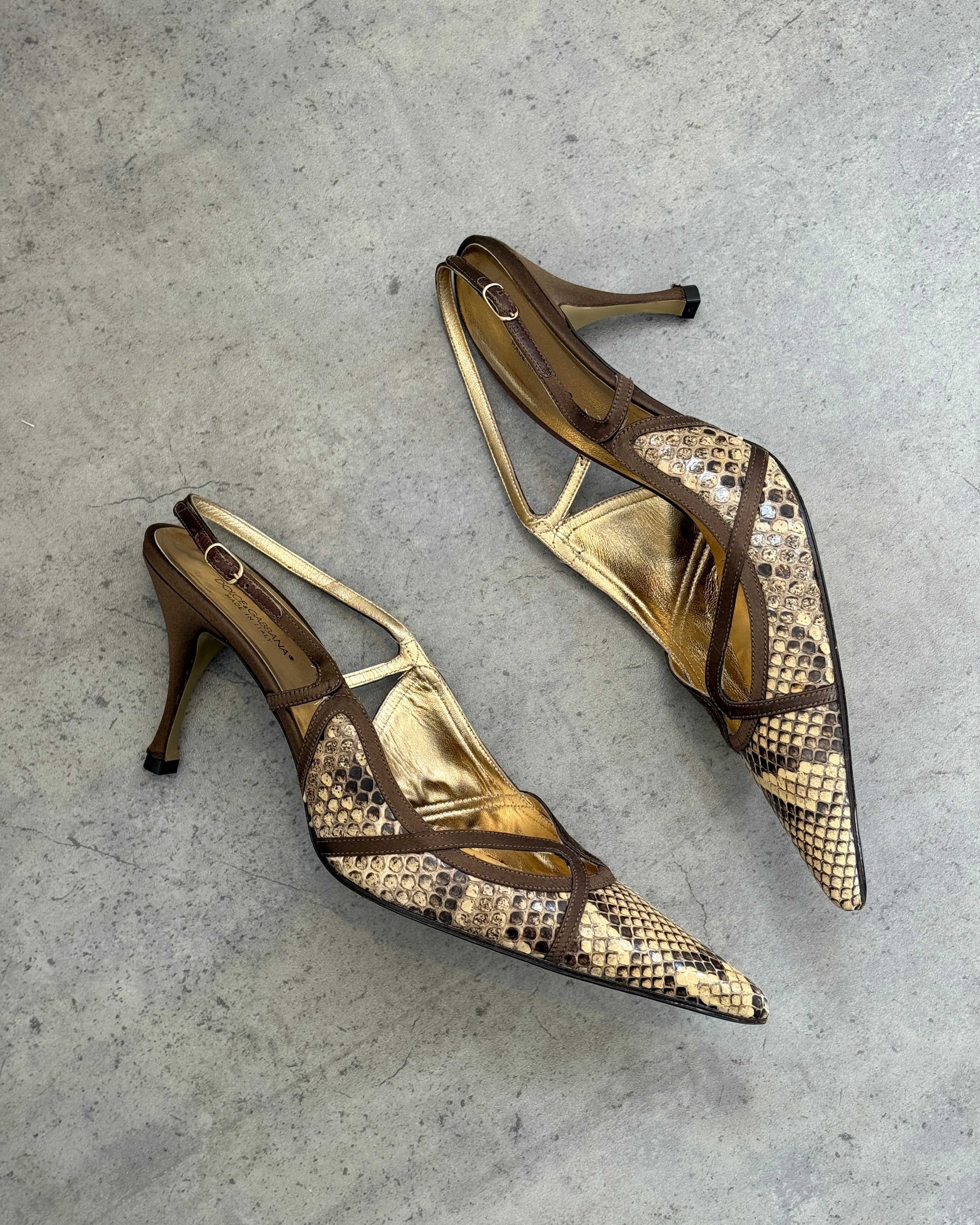 Dolce & Gabbana Snakeskin Slingbacks • EU 40.5
