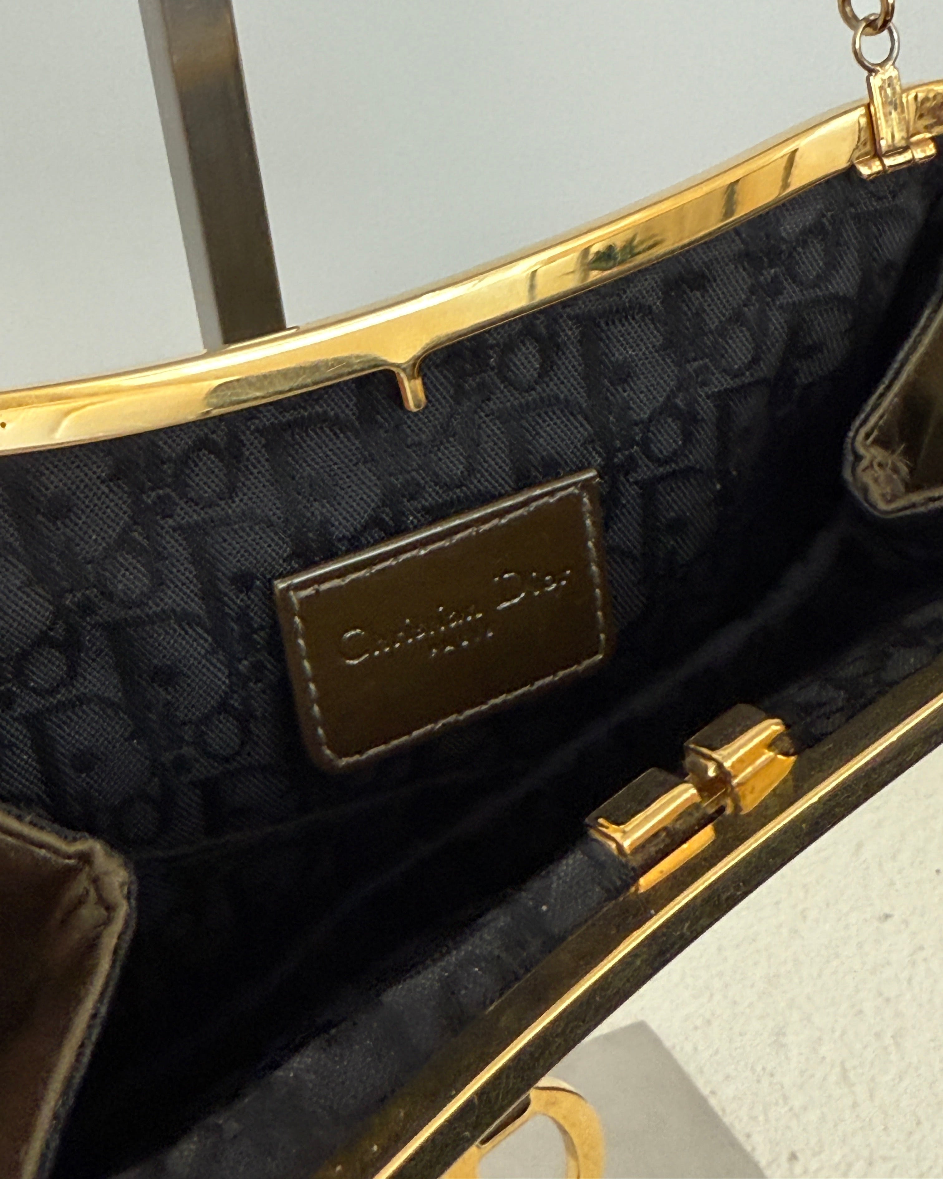 Dior Khaki Satin Mini Saddle Bag