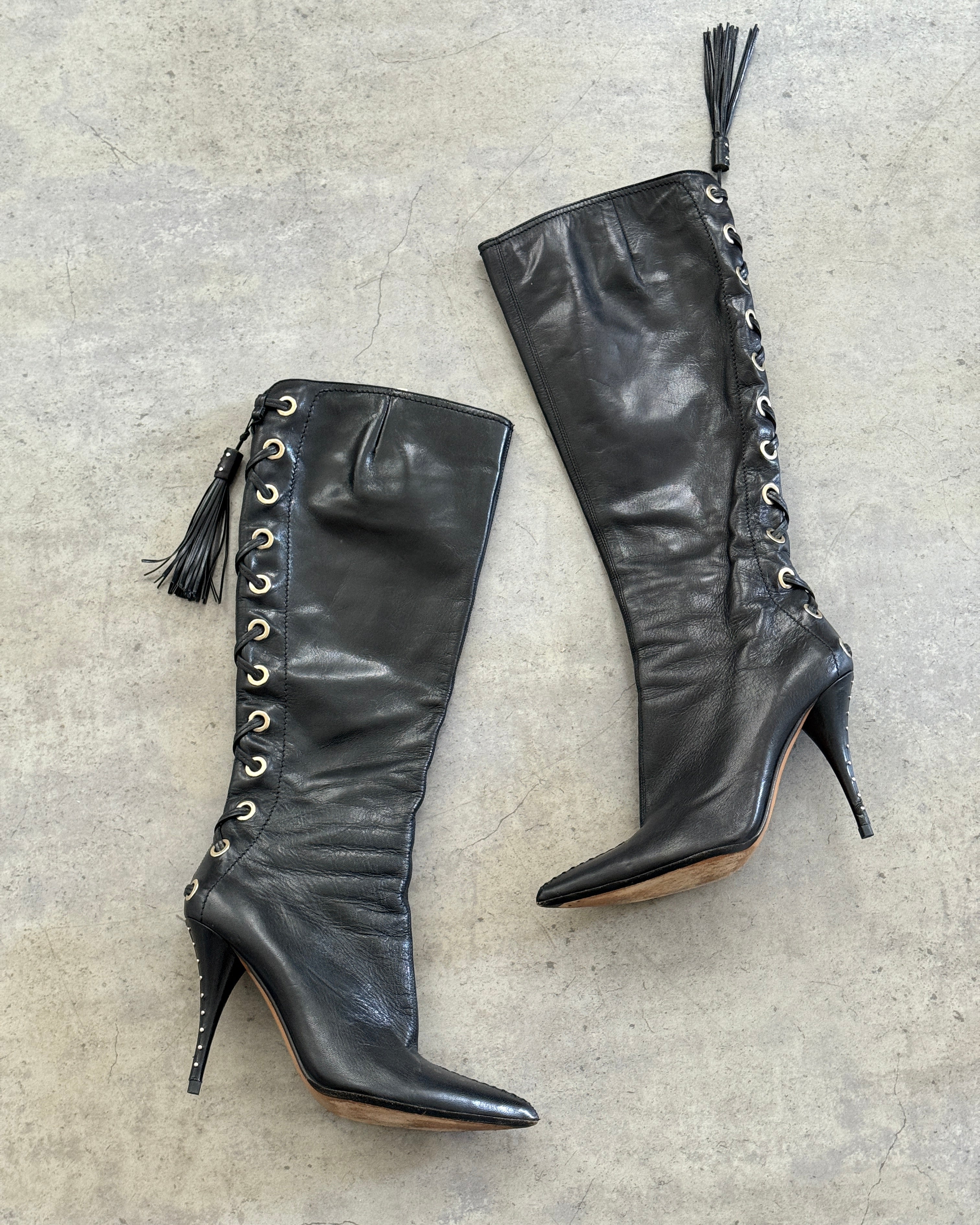 YSL Tassel Leather Boots • EU 39