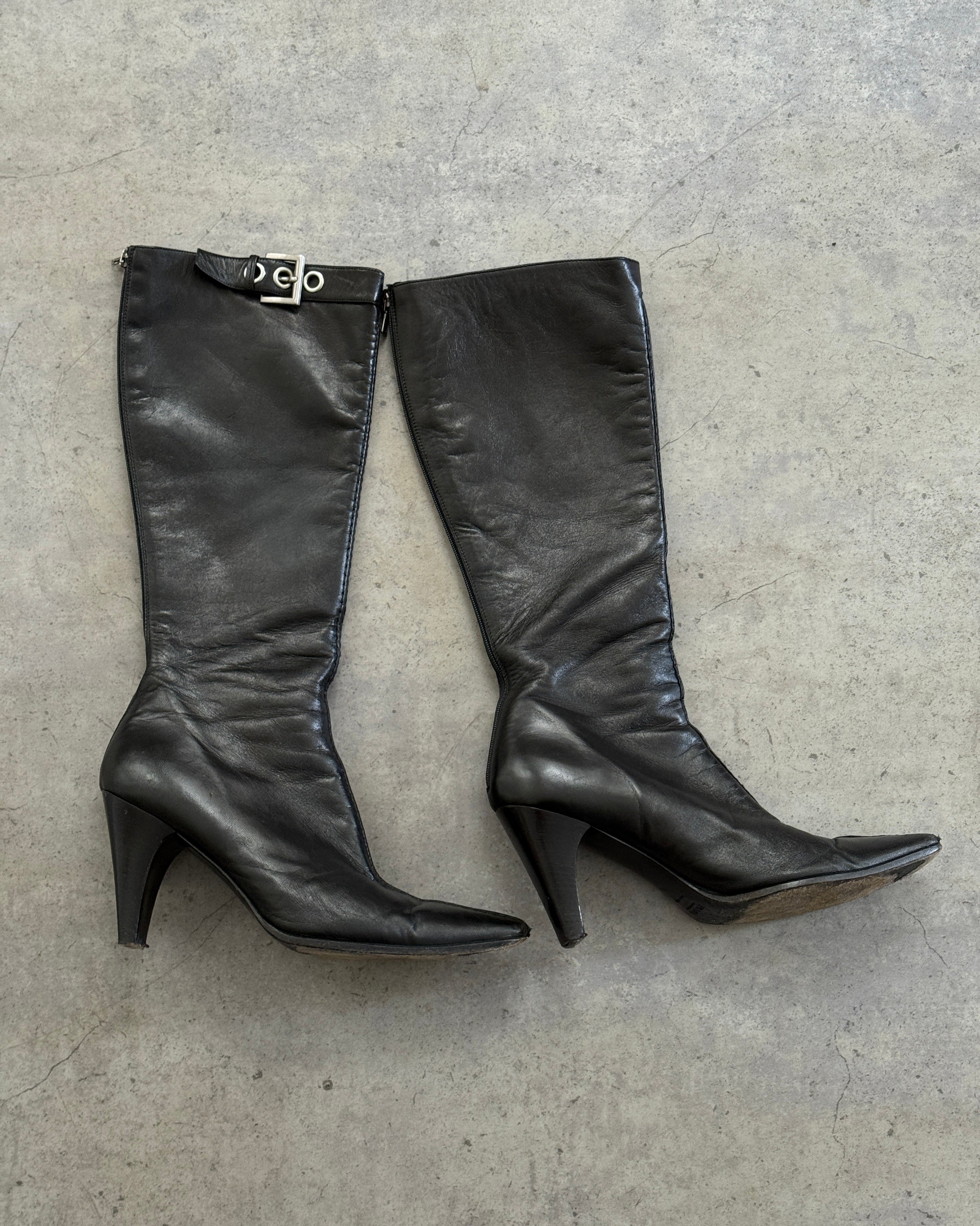 Prada Leather Buckle Boots • EU 38