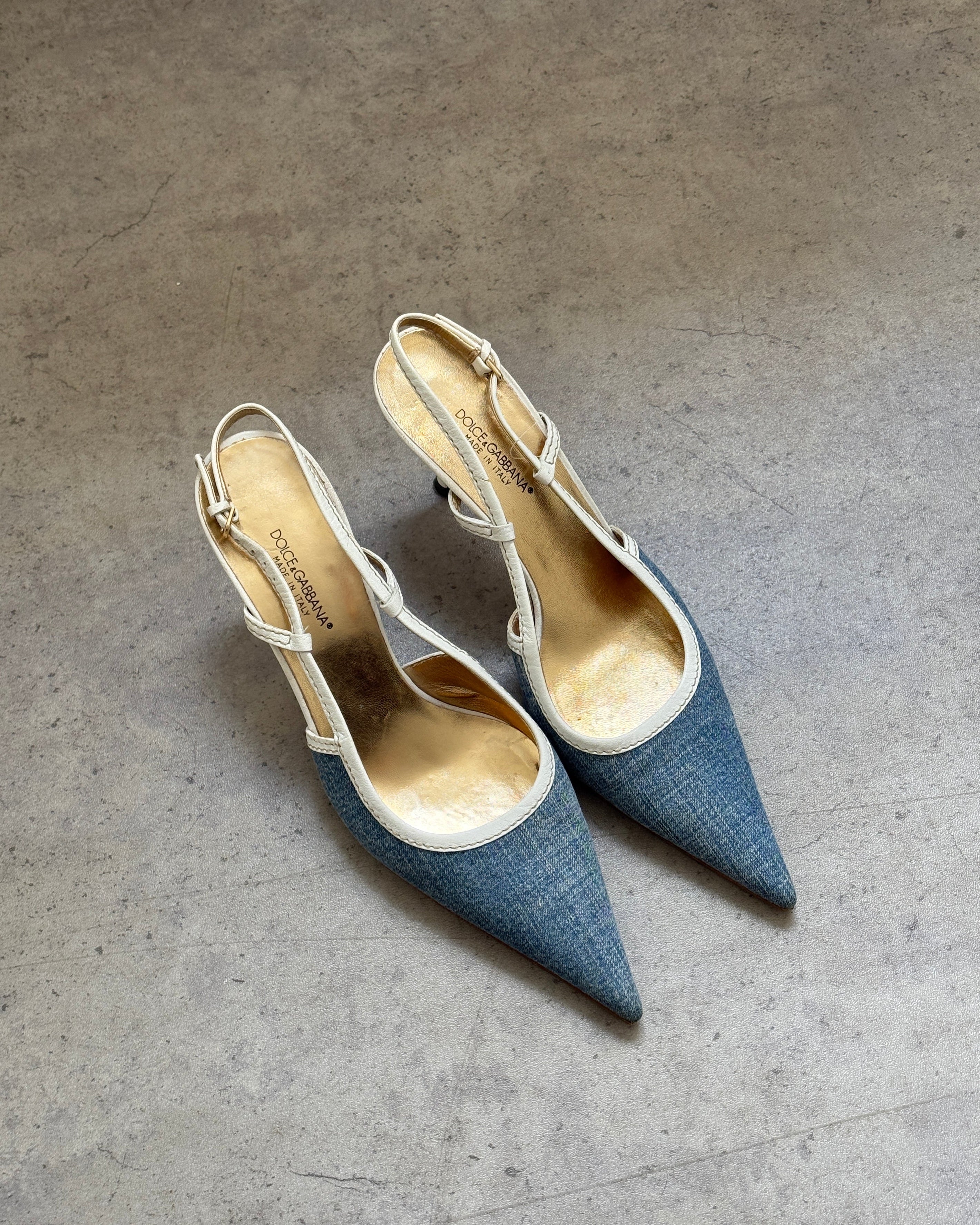 Dolce & Gabbana Denim Slingbacks • EU 38
