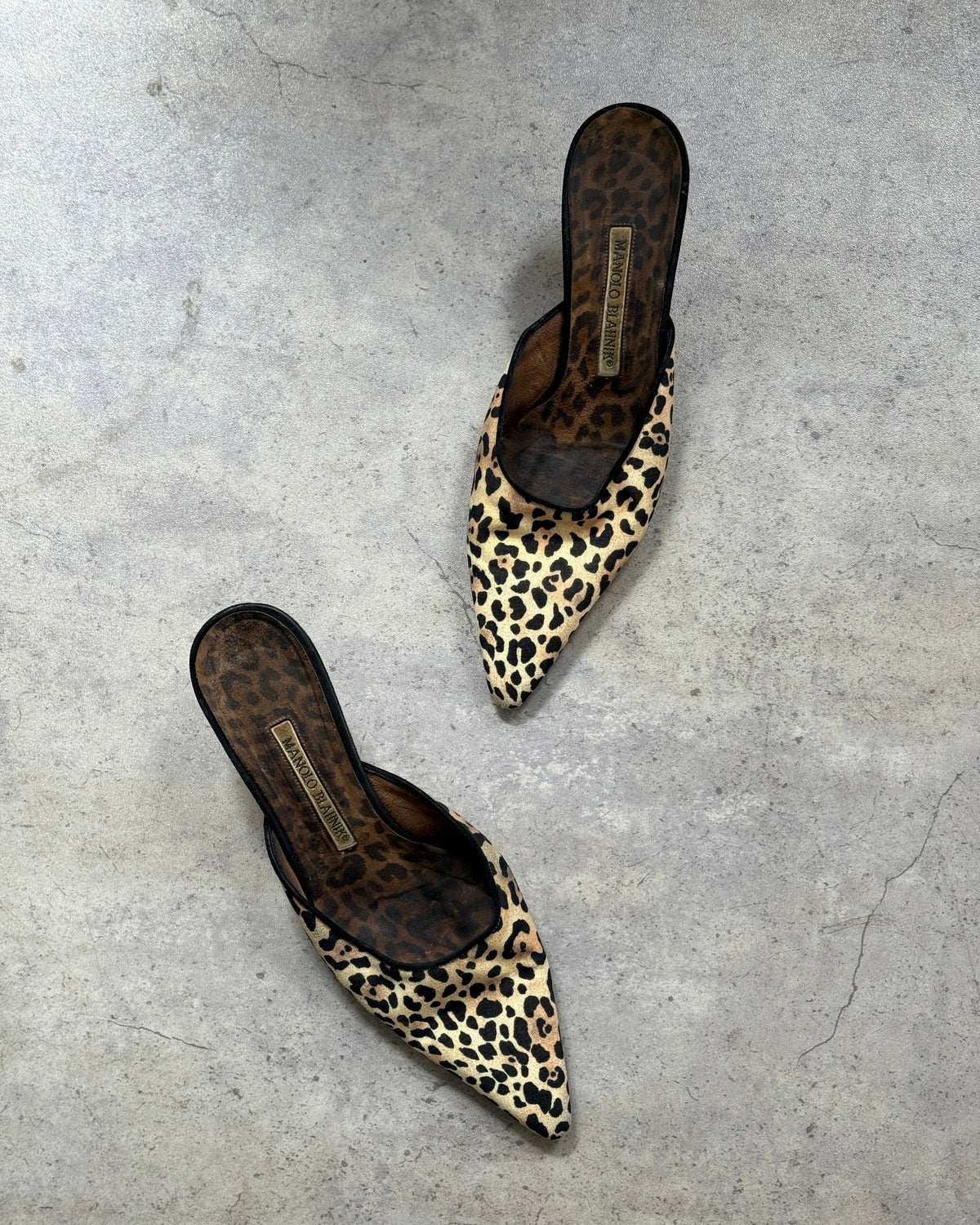 Manolo Blahnik Leopard Cloth Mules • EU 37