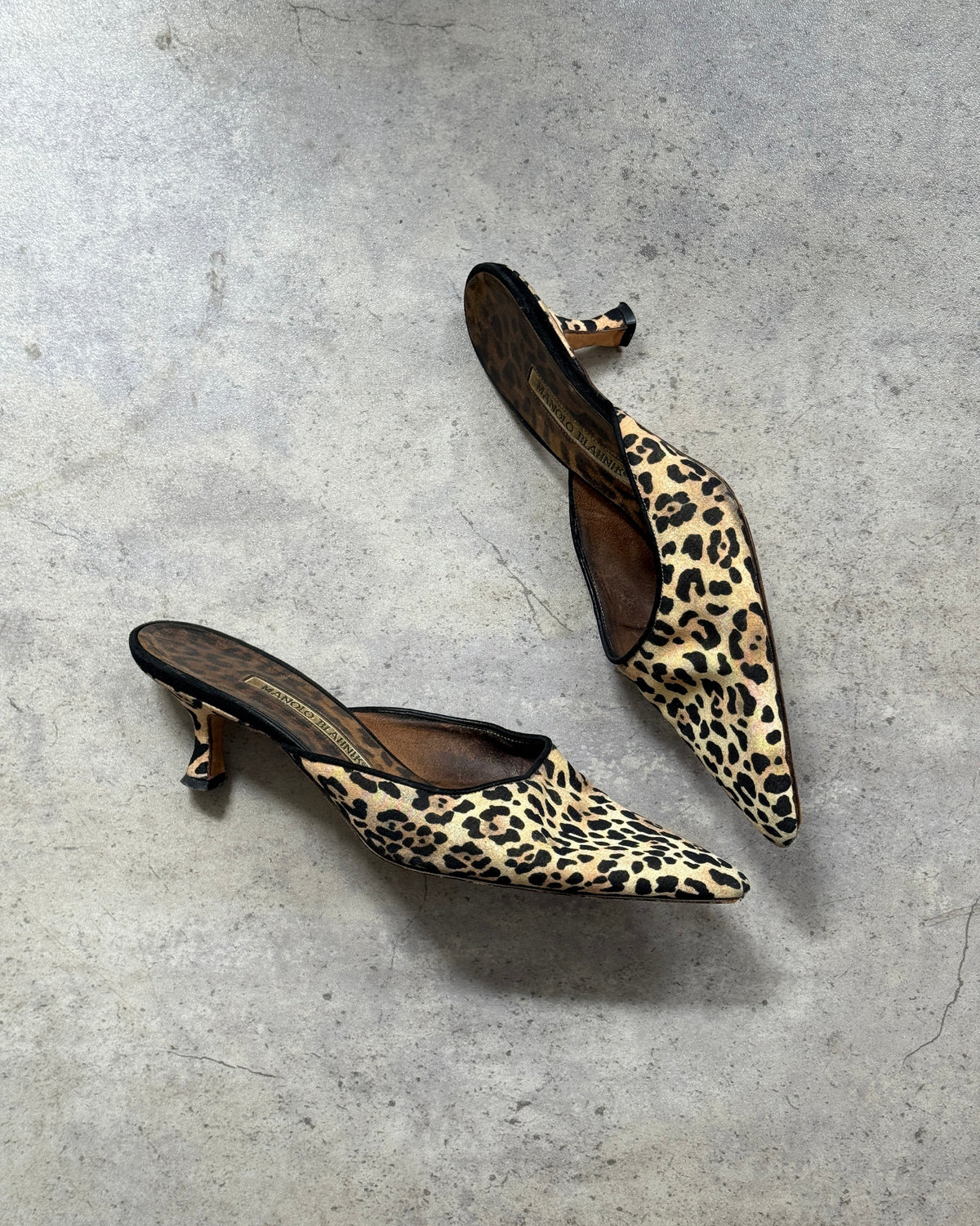 Manolo Blahnik Leopard Cloth Mules • EU 37