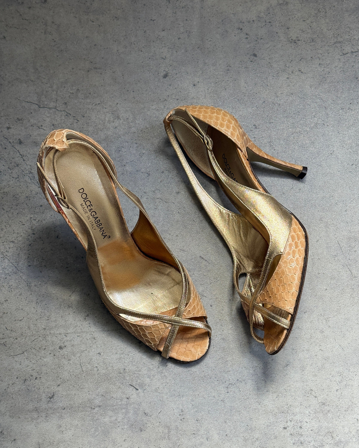 Dolce & Gabbana Snakeskin Open Toe • EU 37.5