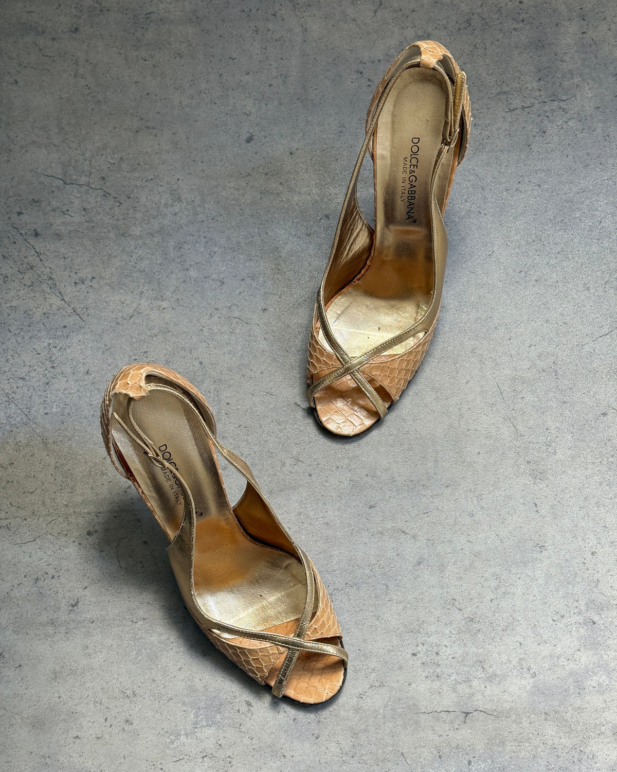 Dolce & Gabbana Snakeskin Open Toe • EU 37.5