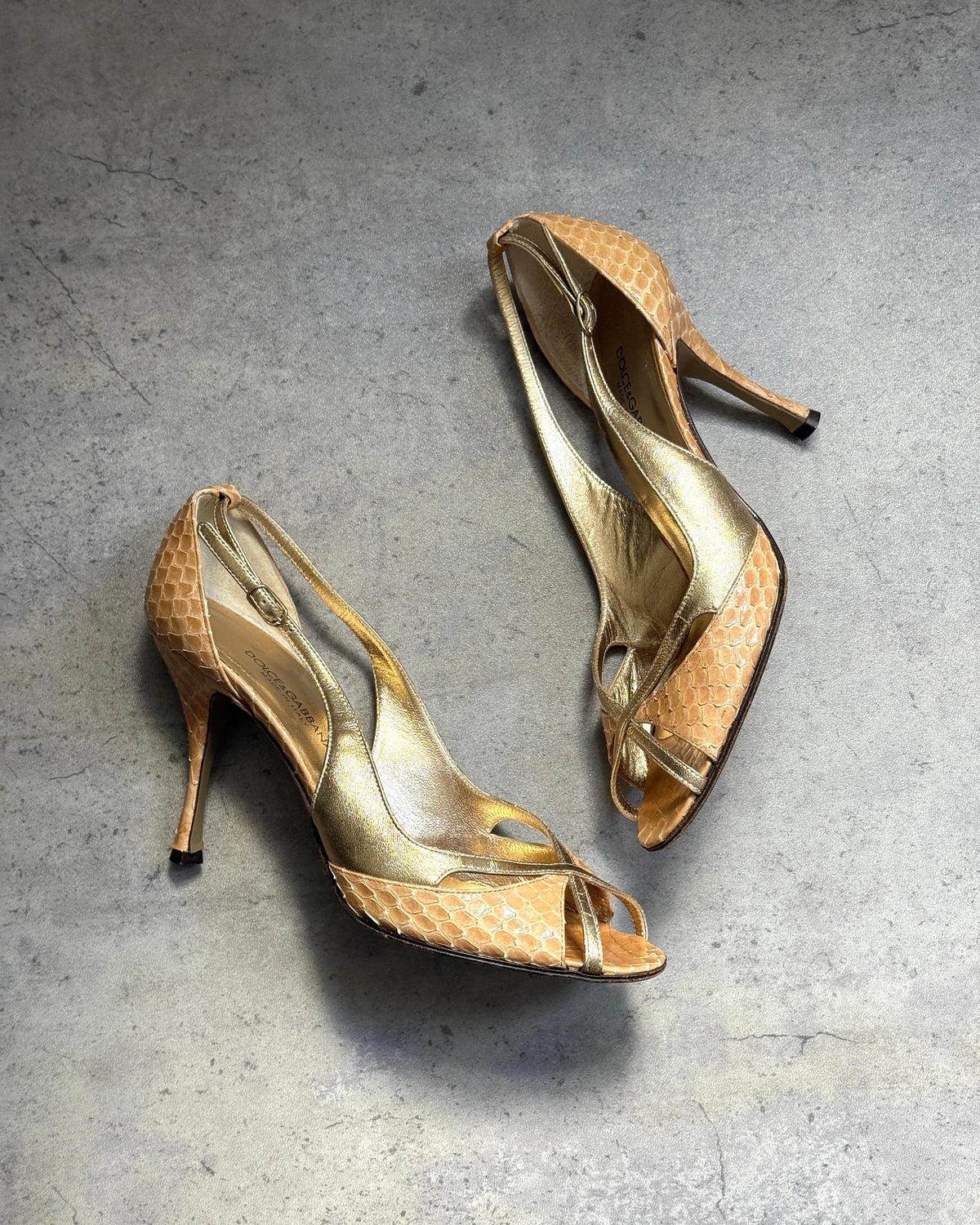 Dolce & Gabbana Snakeskin Open Toe • EU 37.5
