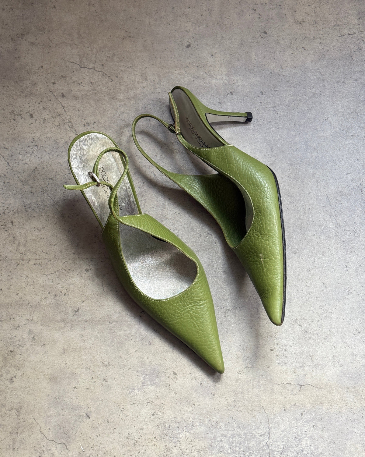 Dolce & Gabbana Green Leather Slingbacks • EU 40