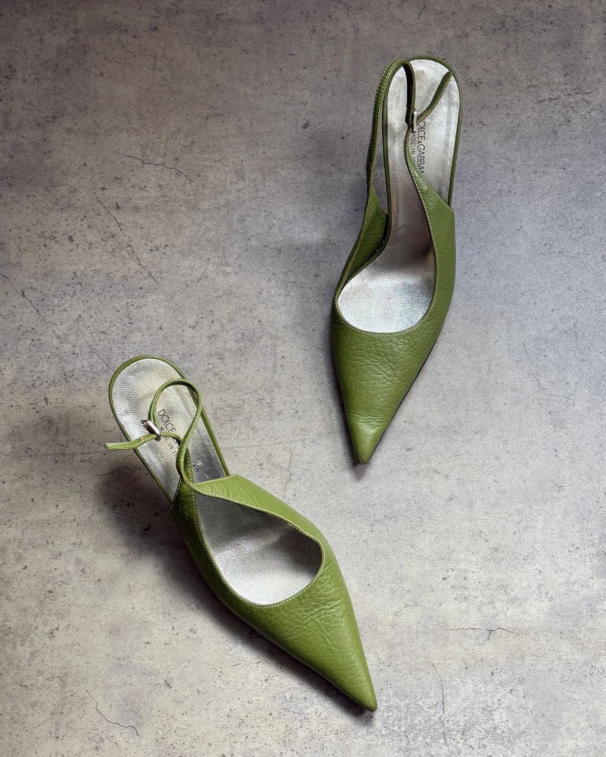 Dolce & Gabbana Green Leather Slingbacks • EU 40