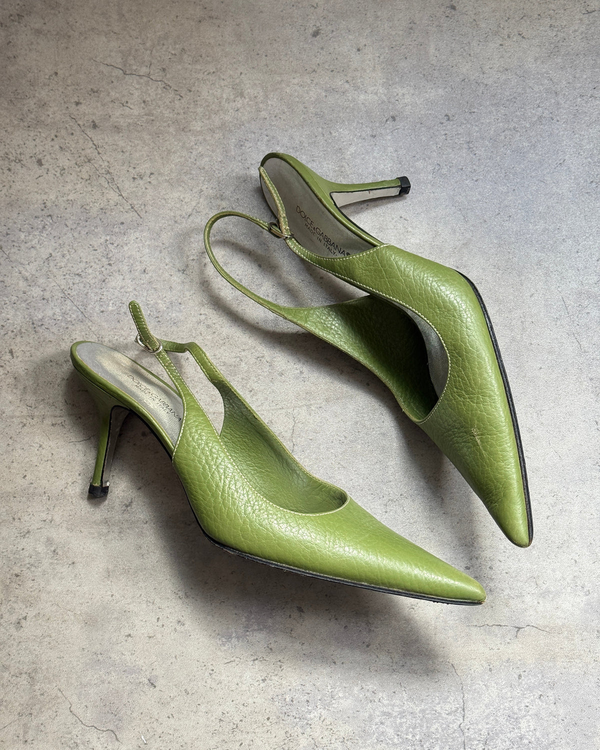 Dolce & Gabbana Green Leather Slingbacks • EU 40