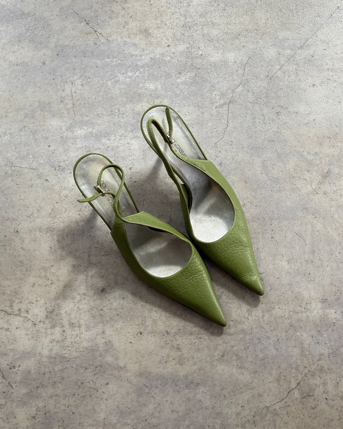 Dolce & Gabbana Green Leather Slingbacks • EU 40