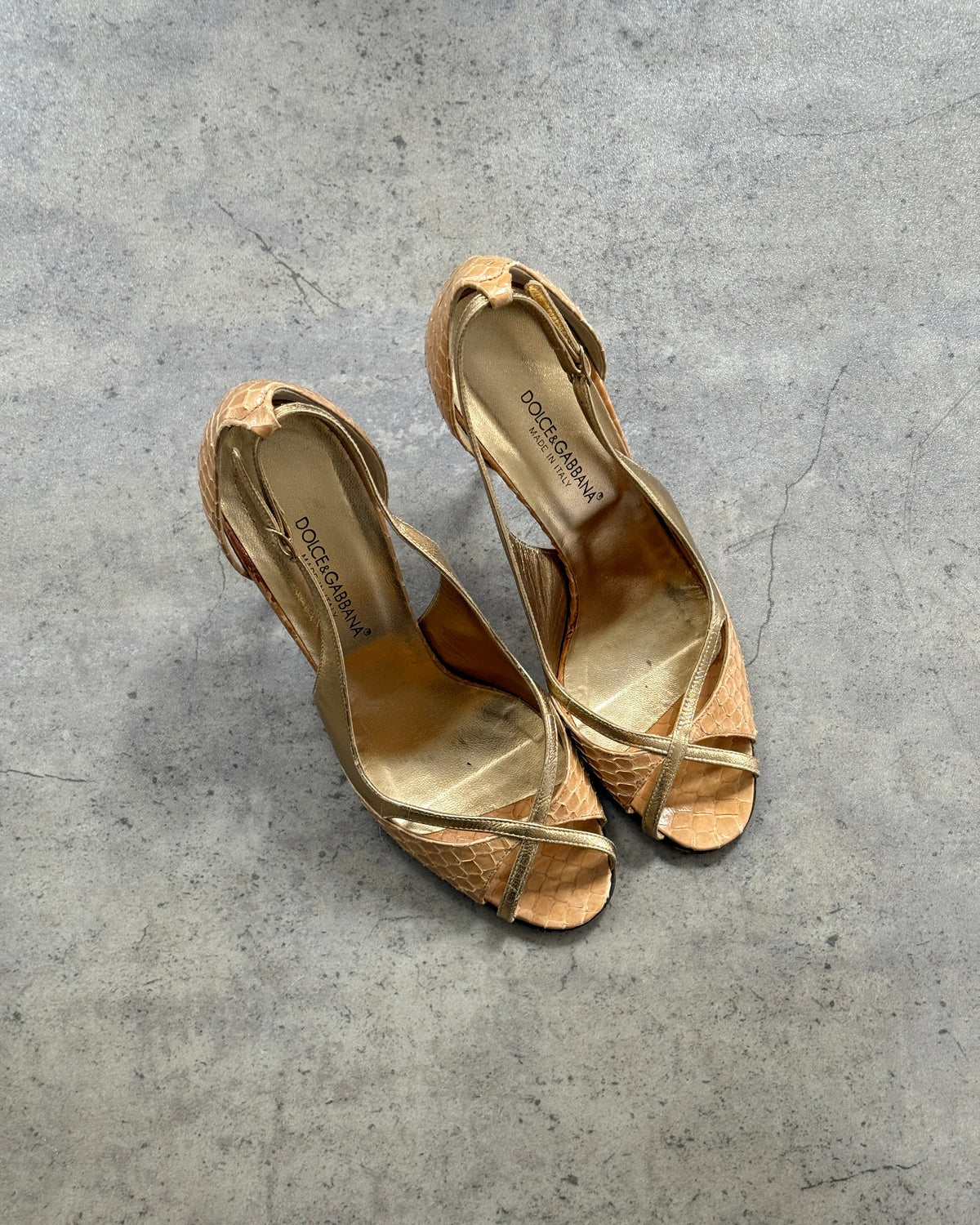 Dolce & Gabbana Snakeskin Open Toe • EU 37.5