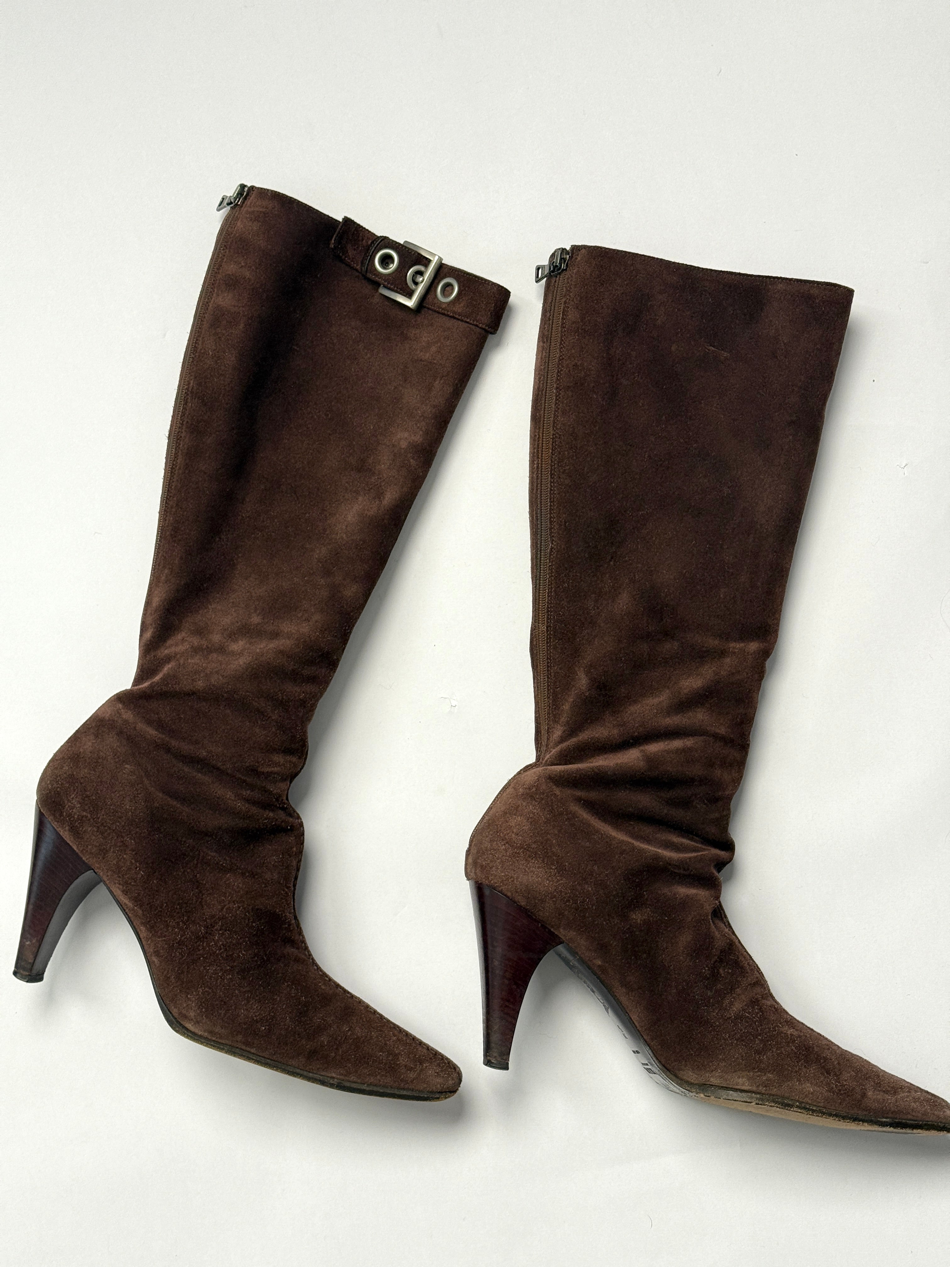 Prada Suede Buckle Boots • EU39.5