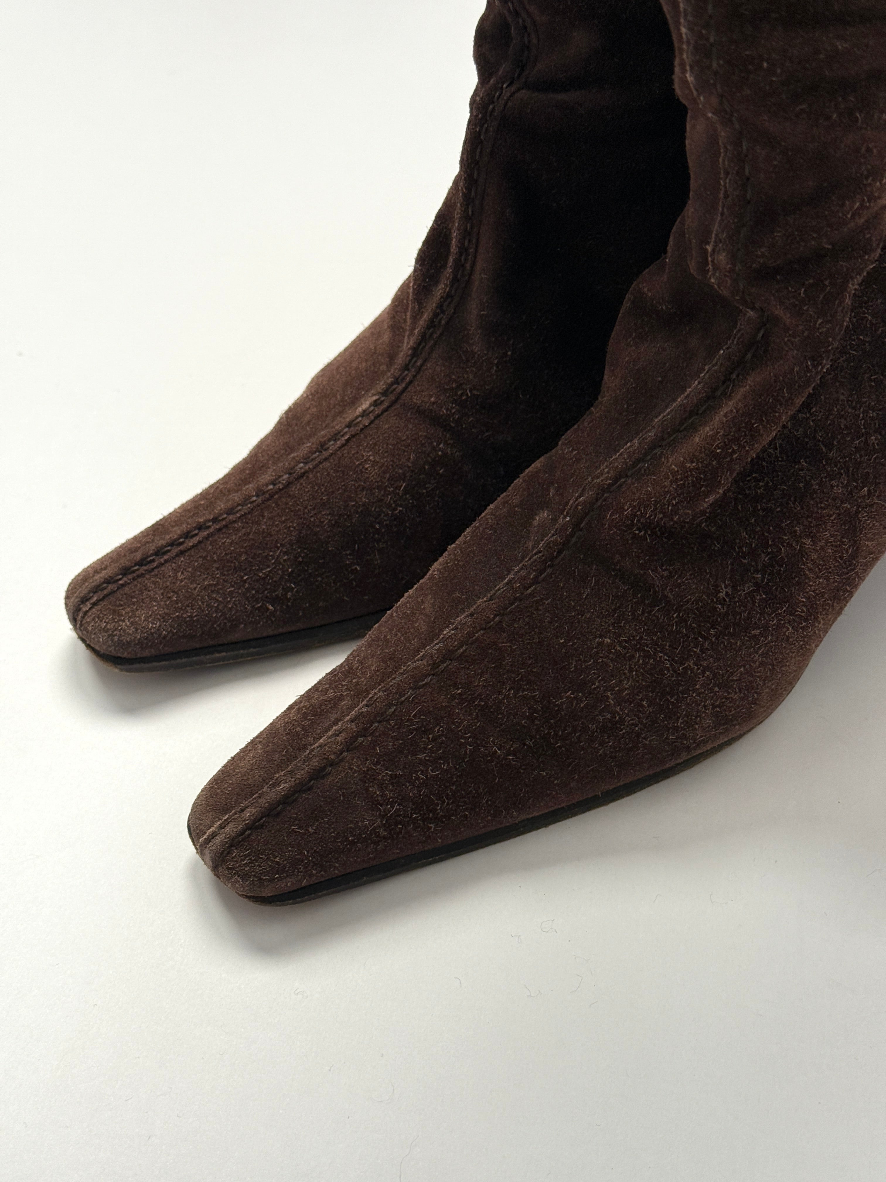 Prada Suede Buckle Boots • EU39.5