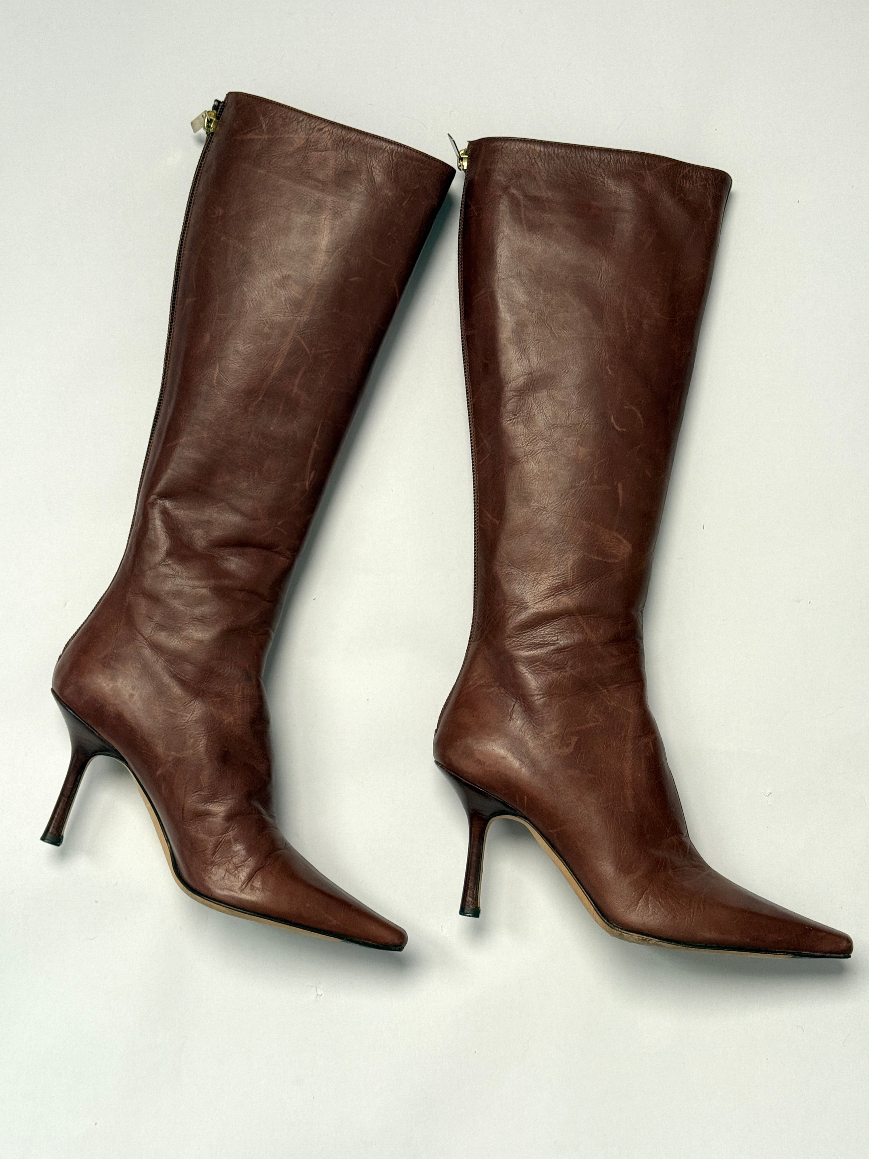 Jimmy Choo Distressed Leather Boots • EU 36